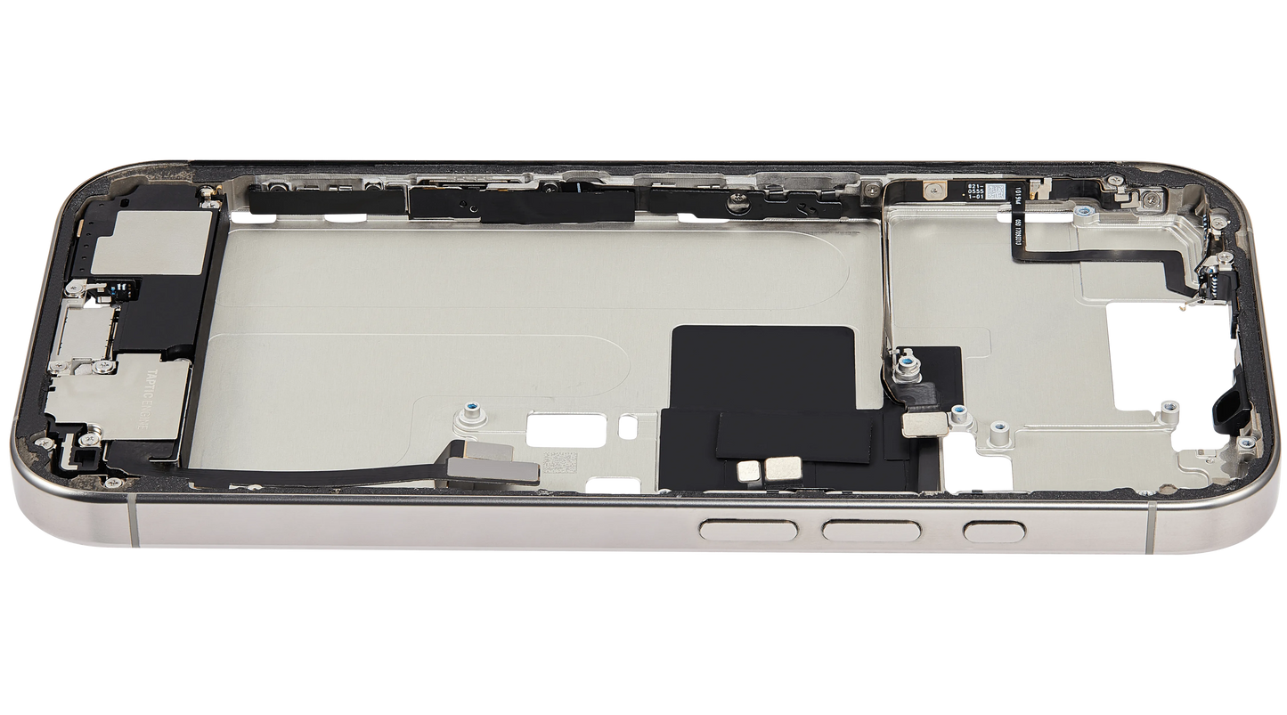 Mid-Frame Housing W/ Charging Port Flex & Small Parts For iPhone 16 Pro (US Version) (Pull) (Natural Titanium)