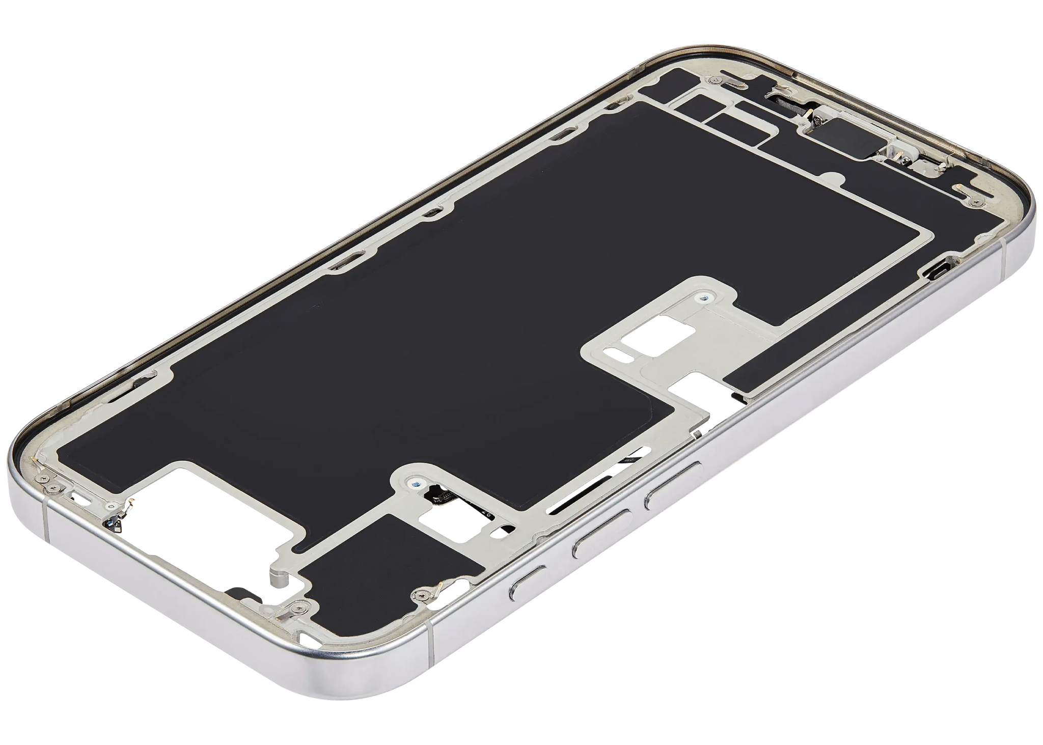 Mid-Frame Housing W/ Charging Port Flex & Small Parts For iPhone 16 Pro (US Version) (Pull) (White Titanium)