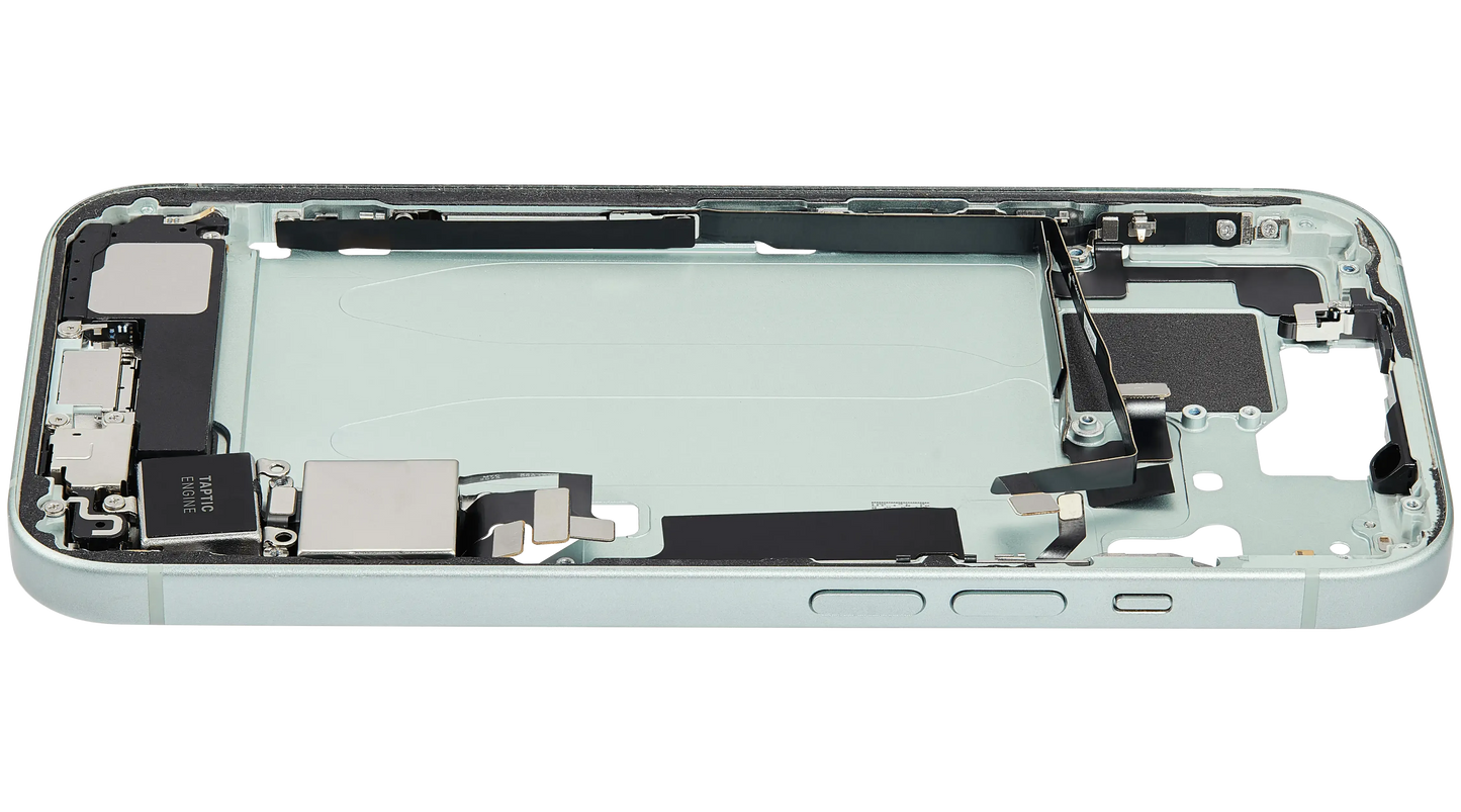Mid-Frame Housing W/ Charging Port Flex & Small Parts For iPhone 15 (US Version) (Pull) (Green)