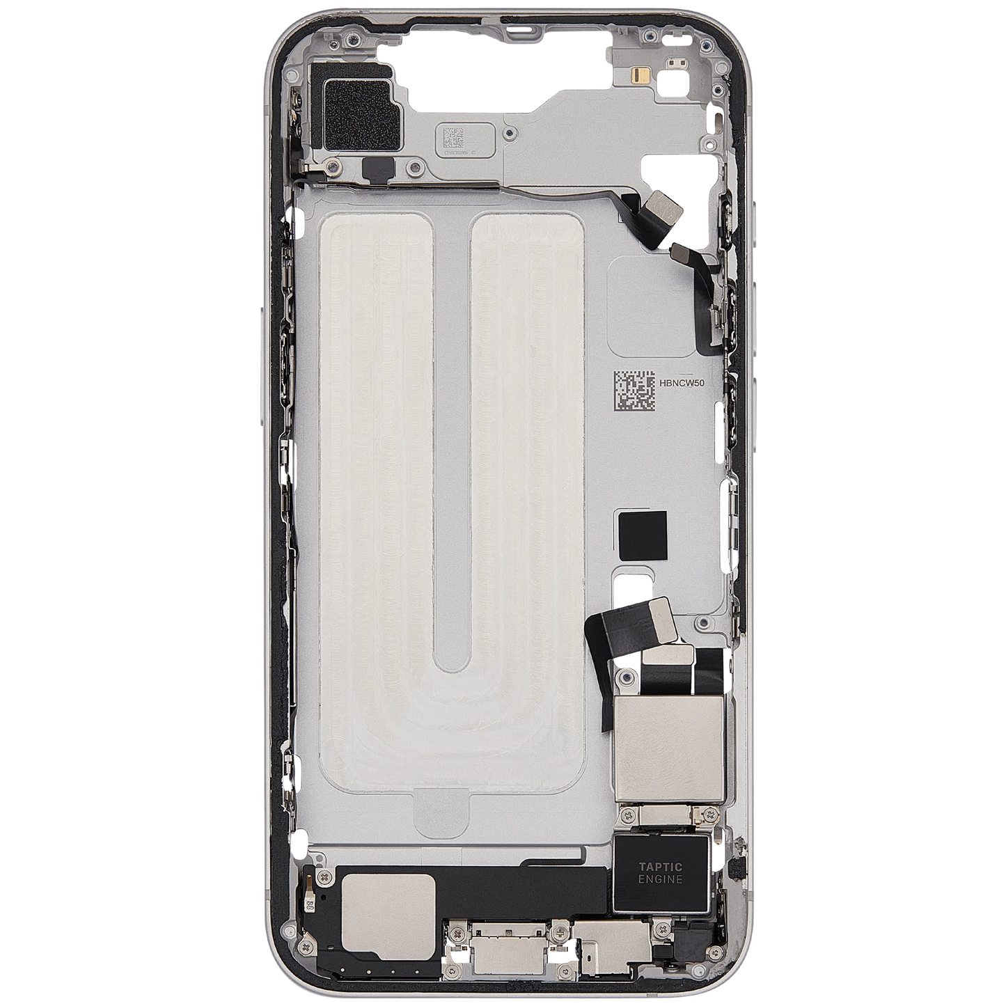 Mid-Frame Housing W/ Charging Port Flex & Small Parts For iPhone 16e (US Version) (Pull) (White)