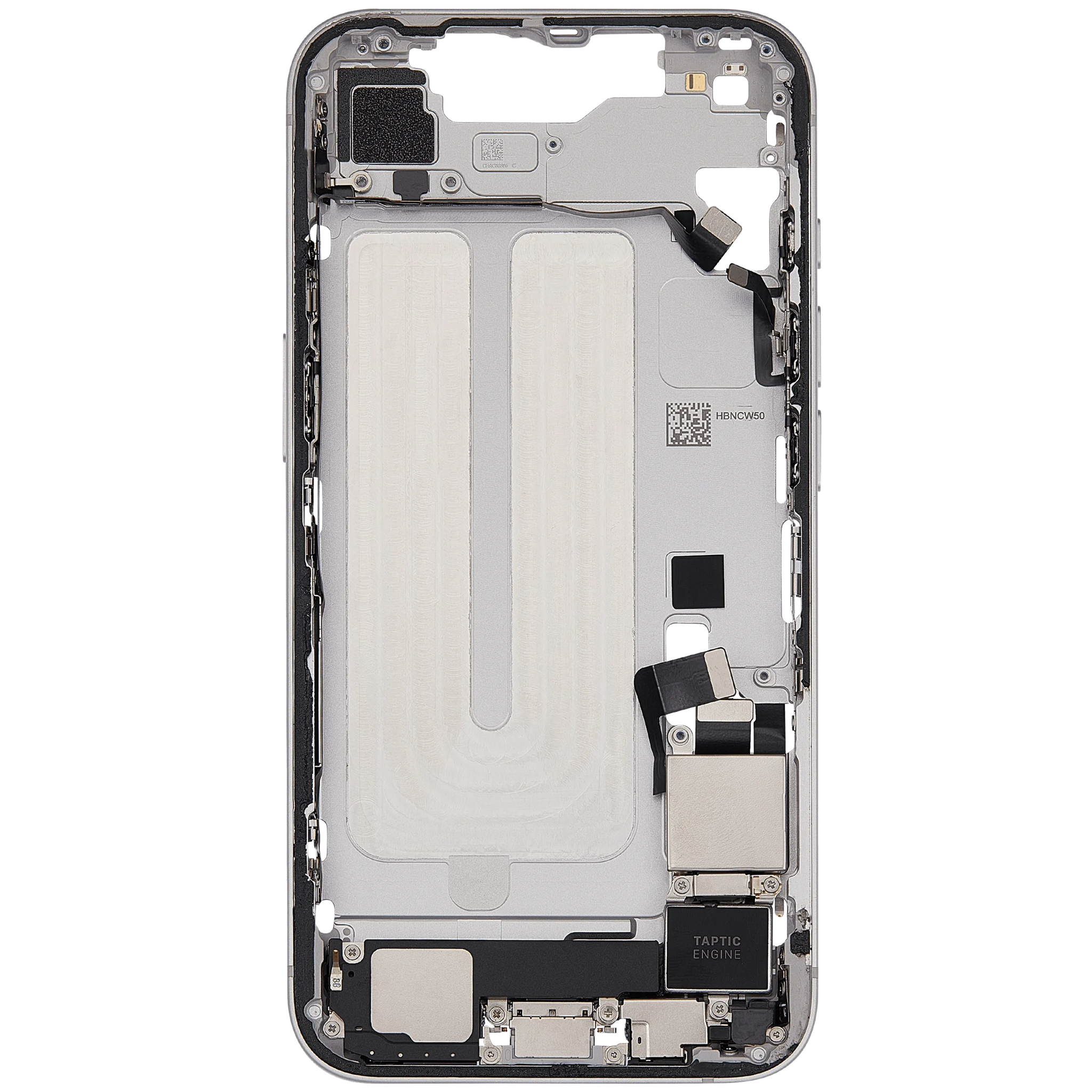 Mid-Frame Housing W/ Charging Port Flex & Small Parts For iPhone 16e (US Version) (Pull) (White)