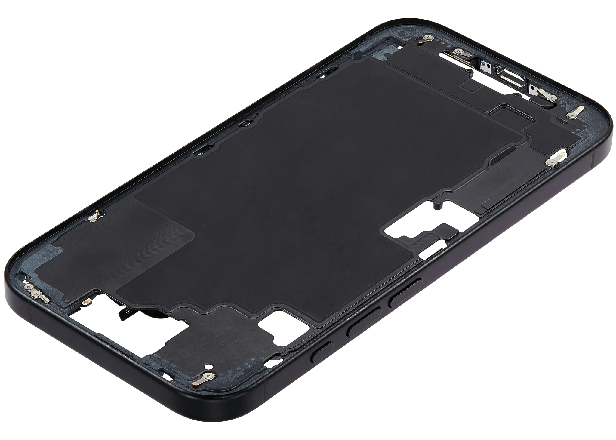 Mid-Frame Housing W/ Small Parts For iPhone 16 (US Version) (Pull) (Black)