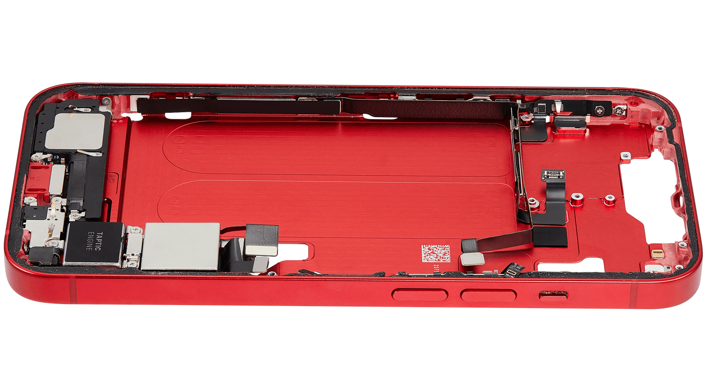 Mid-Frame Housing W/ Charging Port Flex & Small Parts For iPhone 14 (US Version) (Pull) (Red)