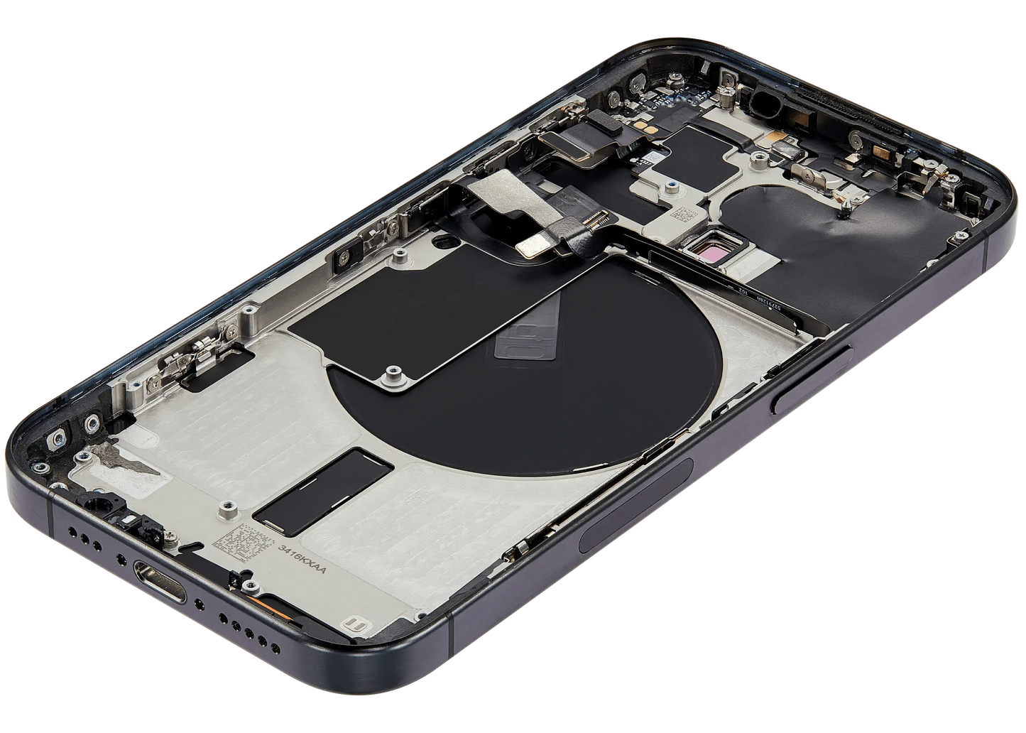 Back Housing W/ Small Parts Compatible For iPhone 15 Pro (US Version) (Pull) (Black Titanium)
