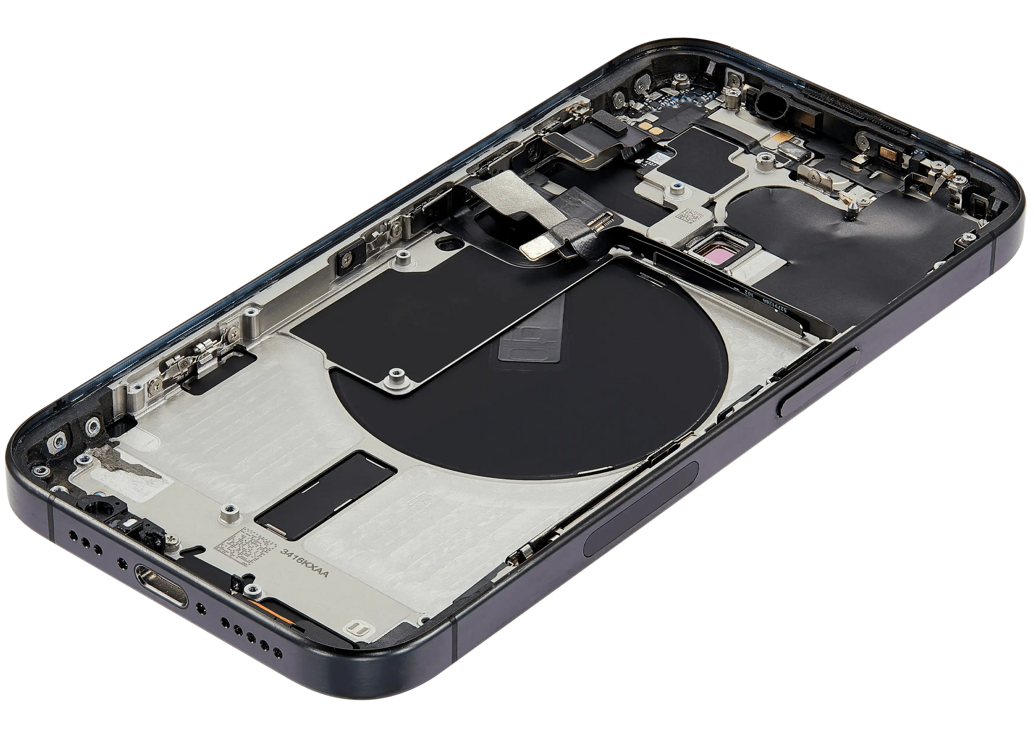 Back Housing W/ Small Parts Compatible For iPhone 15 Pro (US Version) (Pull) (Black Titanium)