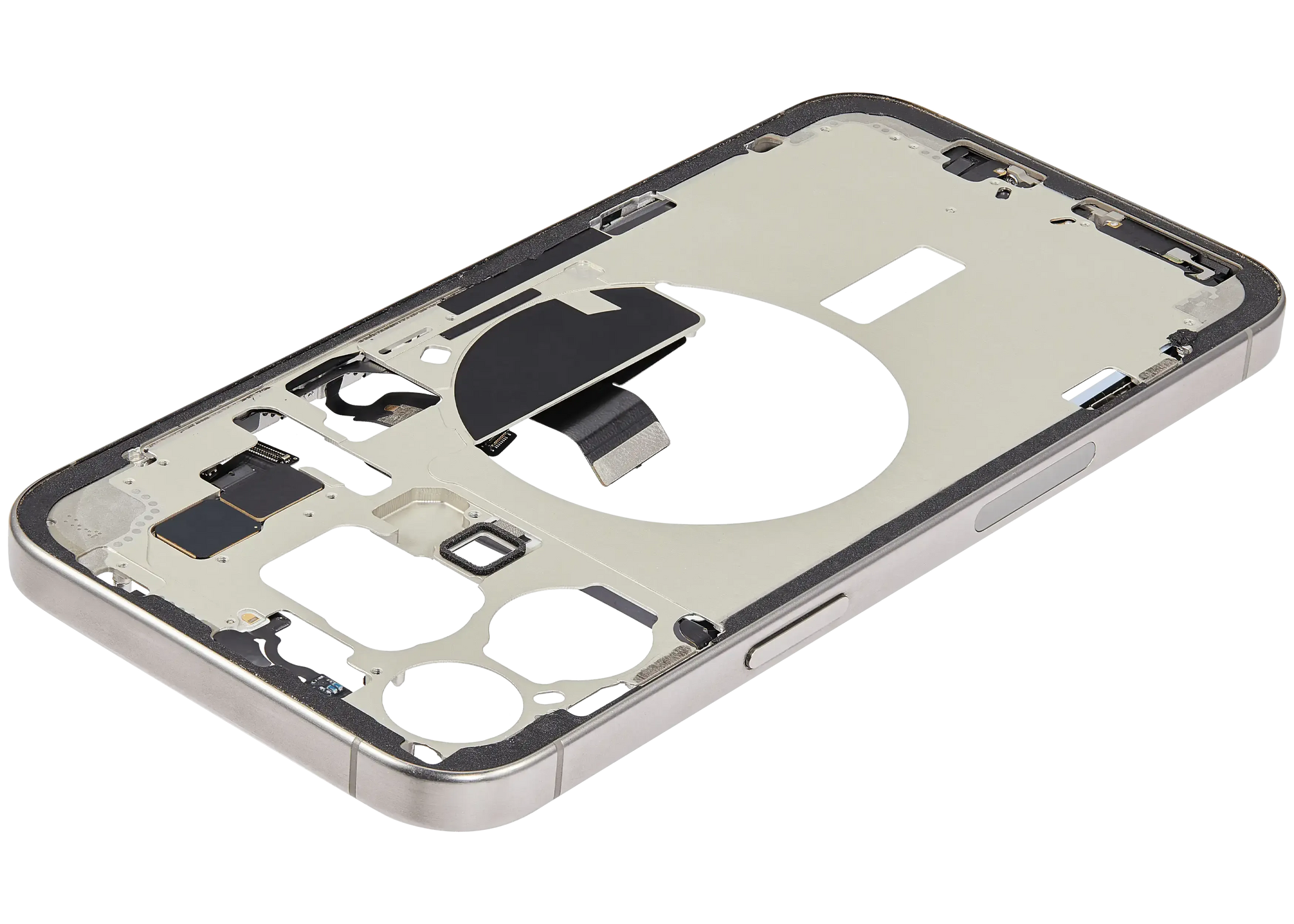 Mid-Frame Housing W/ Charging Port Flex & Small Parts For iPhone 15 Pro Max (US Version) (Pull) (Natural Titanium)