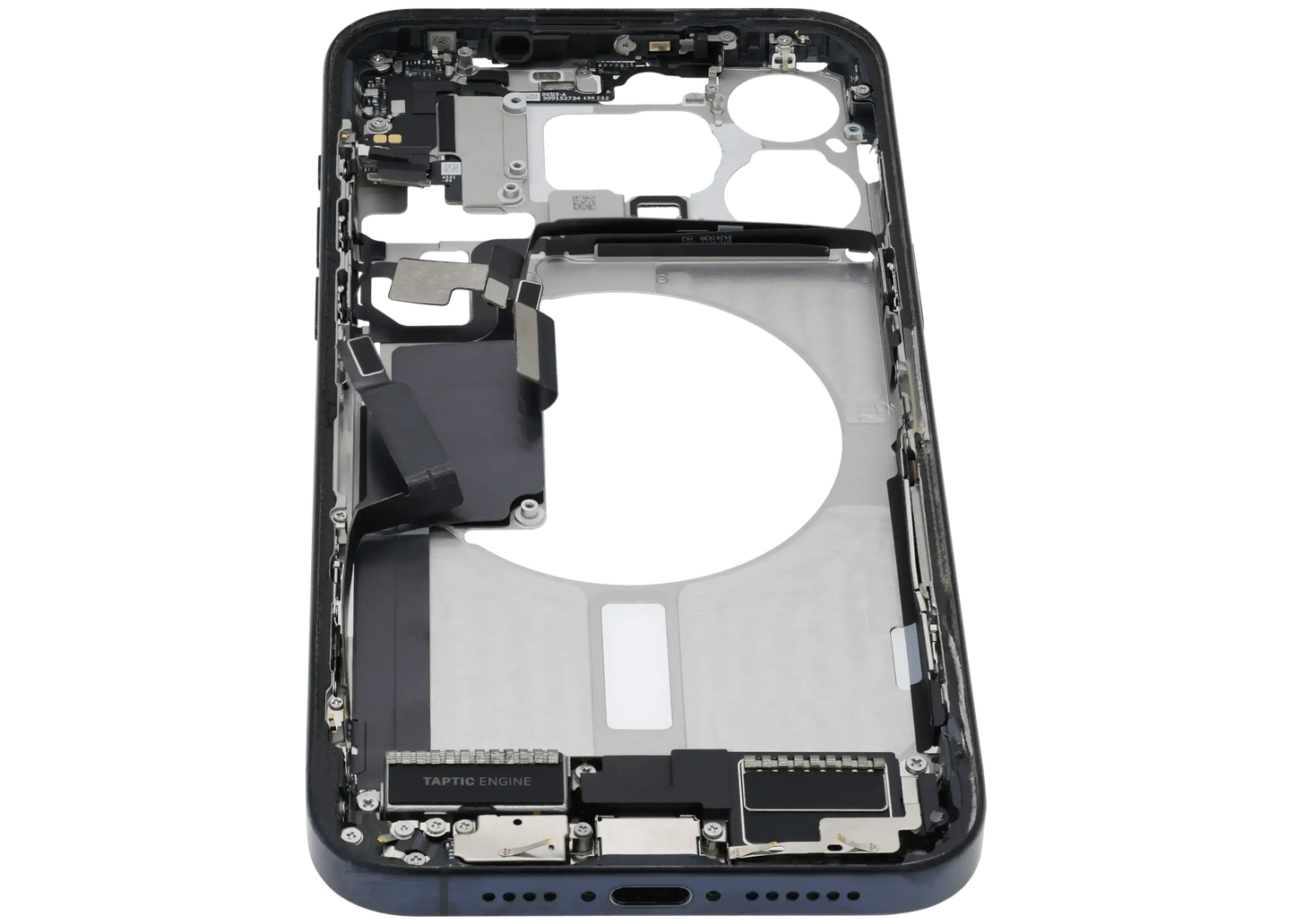 Mid-Frame Housing W/ Charging Port Flex & Small Parts For iPhone 15 Pro Max (US Version) (Pull) (Blue Titanium)