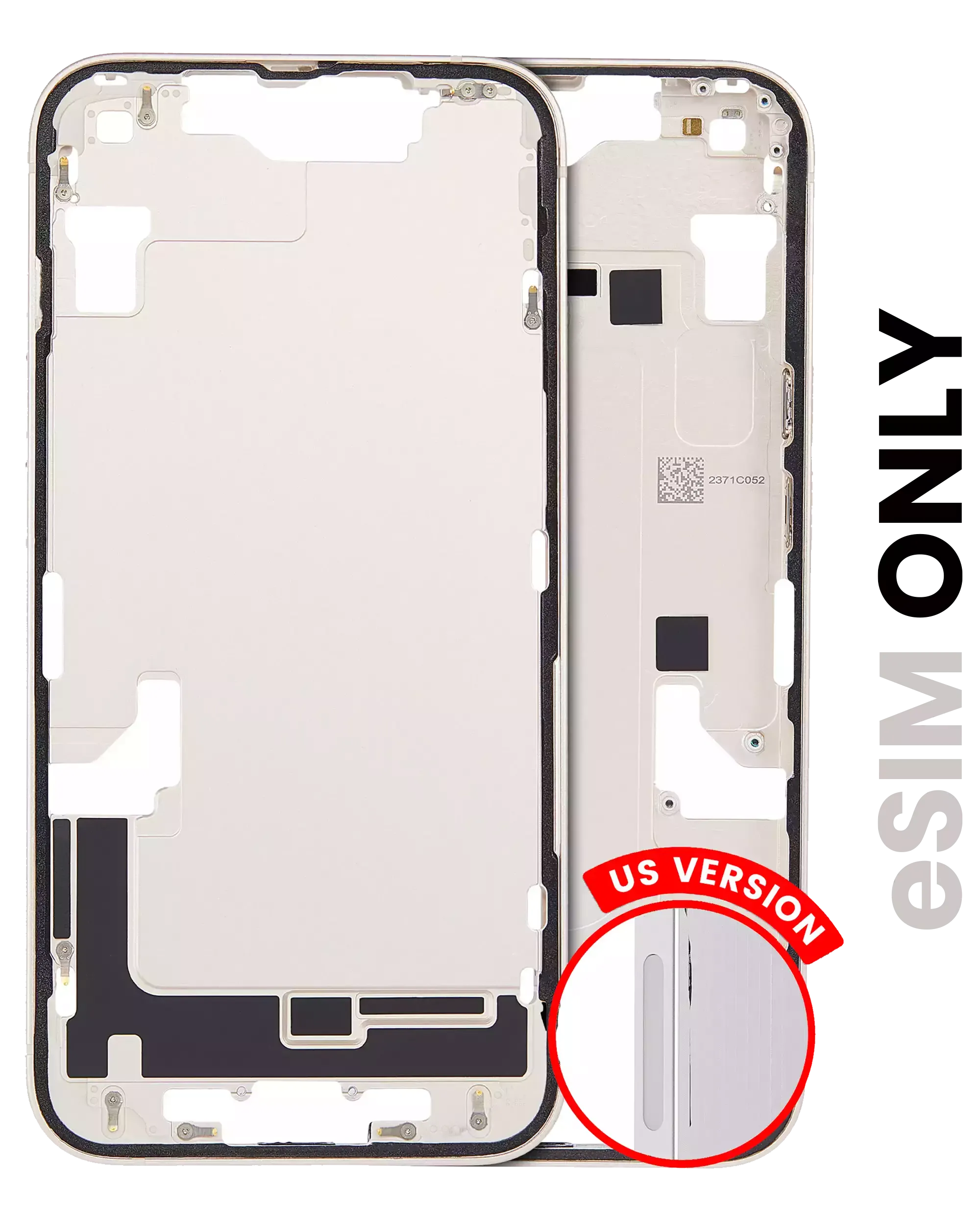 Mid-Frame Housing W/ Small Parts For iPhone 14 (US Version) (Pull) (Starlight)