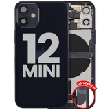 Back Housing W/ Charging Port Flex & Small Parts For iPhone 12 Mini (US Version) (Pull) (Black)