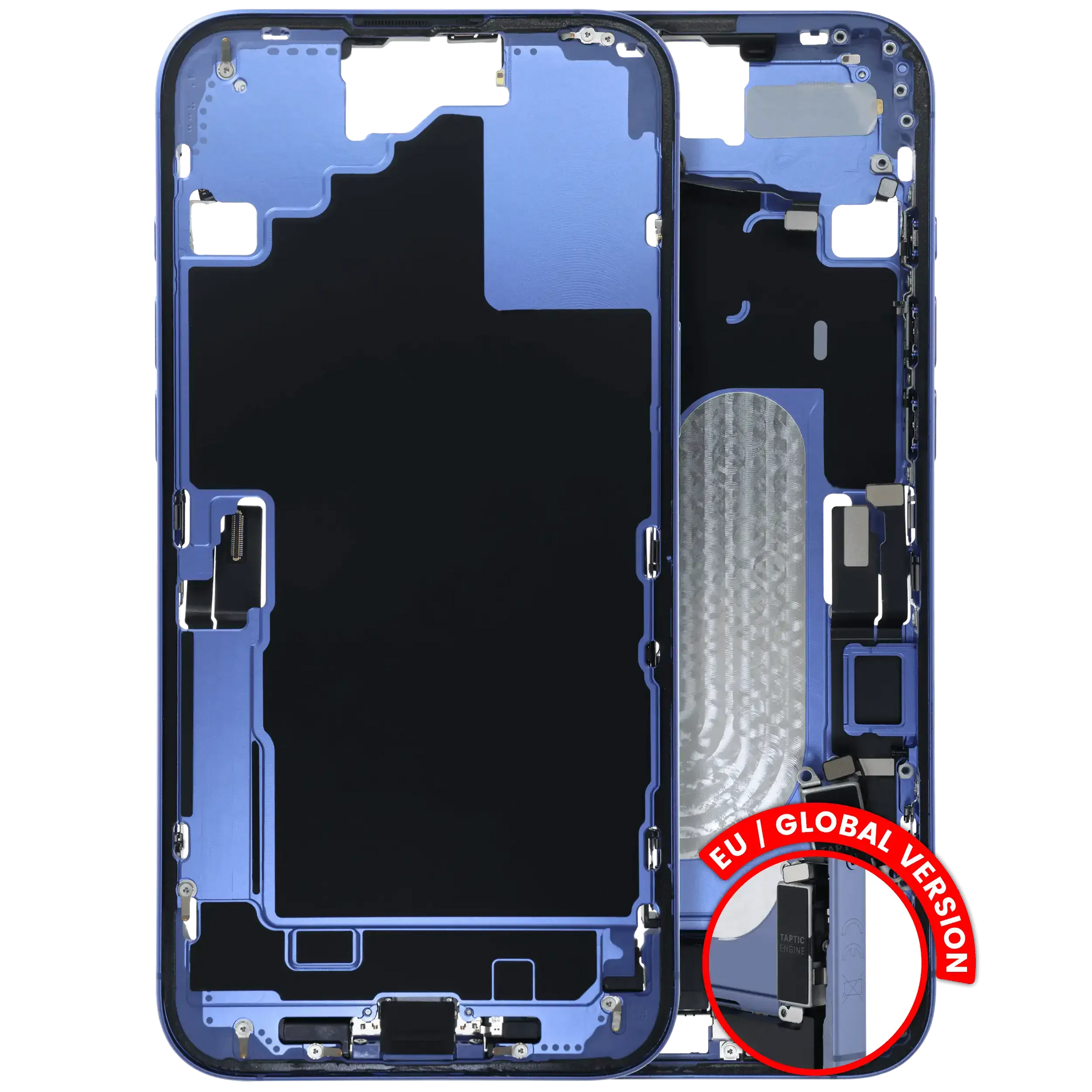 Mid-Frame Housing W/ Charging Port Flex & Small Parts For iPhone 16 Plus (EU / Global Version) (Pull) (Ultramarine)