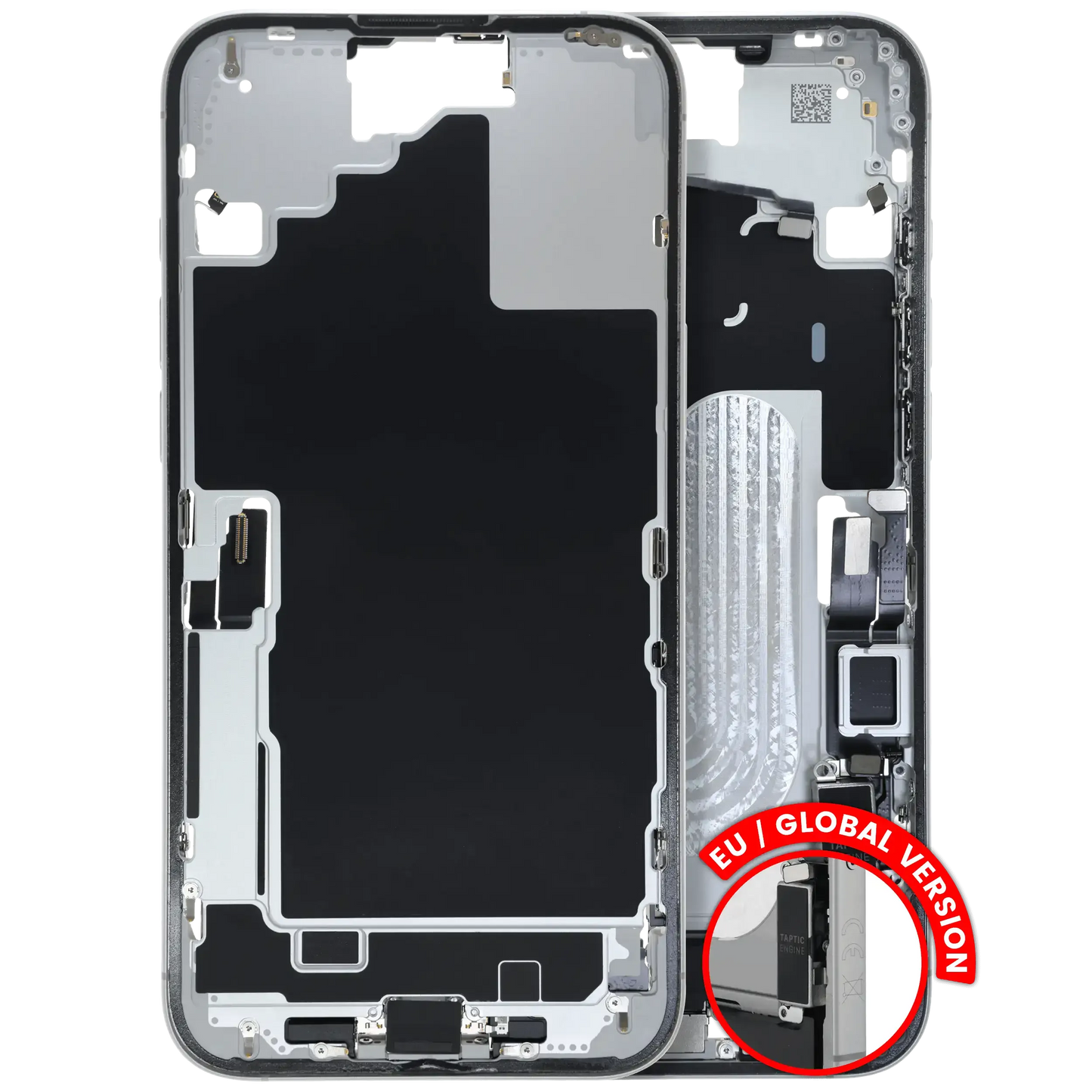 Mid-Frame Housing W/ Charging Port Flex & Small Parts For iPhone 16 Plus (EU / Global Version) (Pull) (White)