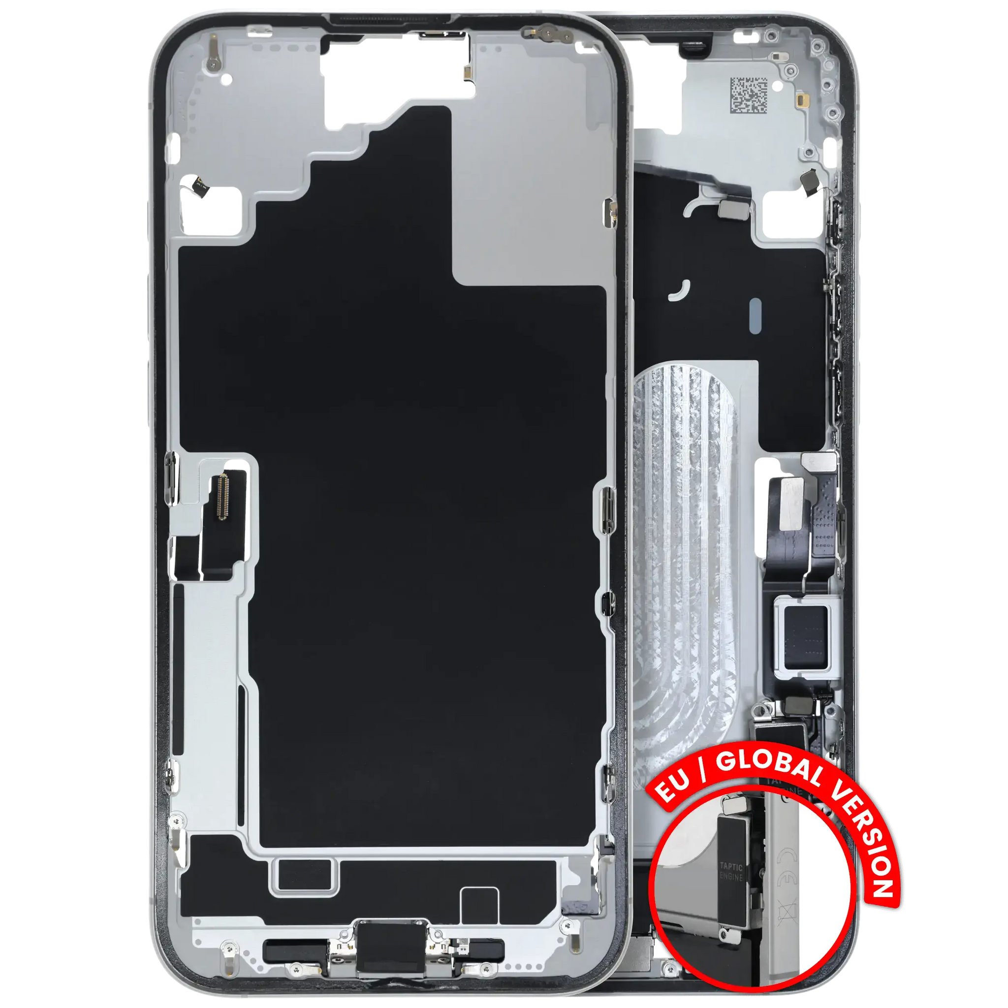 Mid-Frame Housing W/ Charging Port Flex & Small Parts For iPhone 16 Plus (EU / Global Version) (Pull) (White)