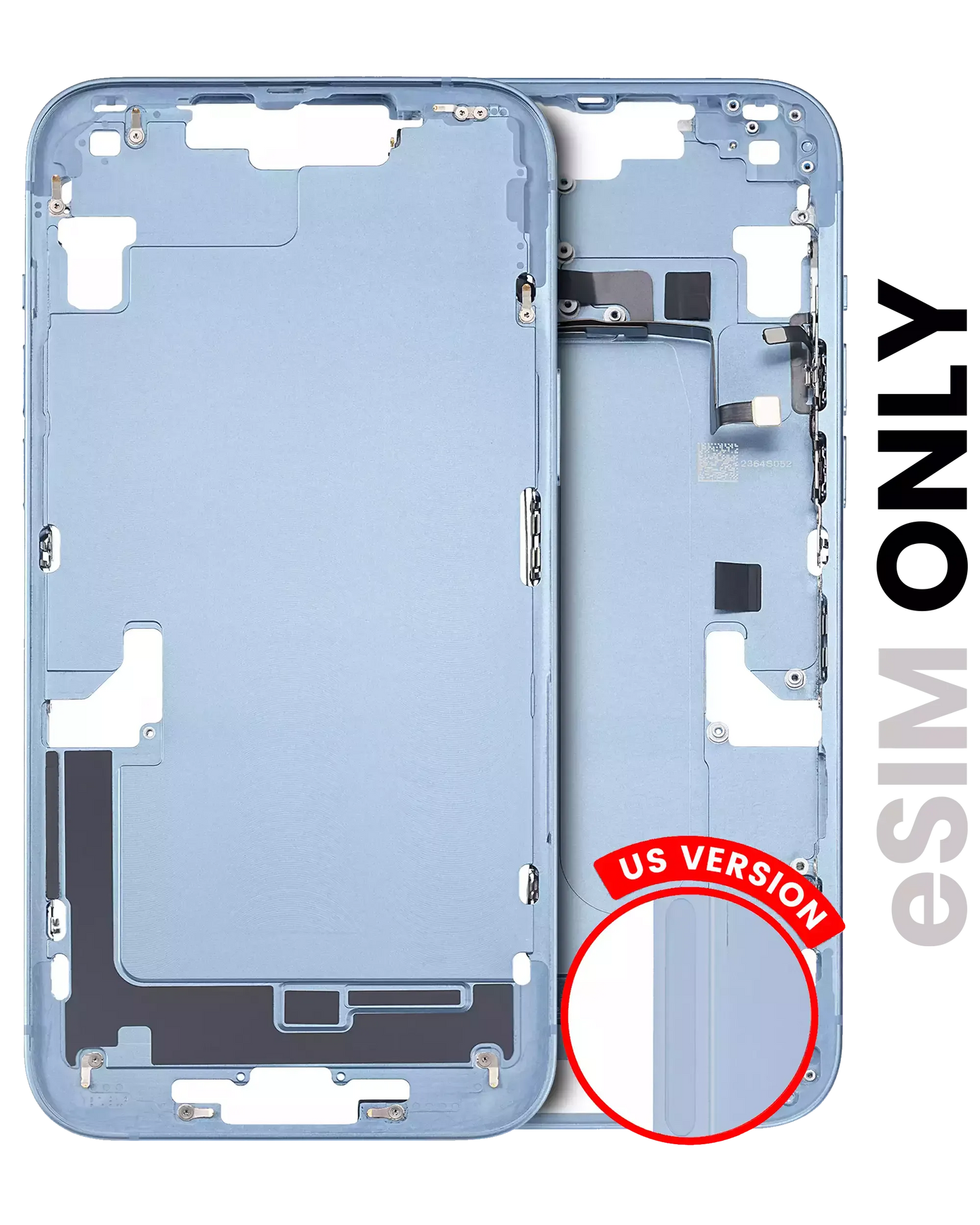 Mid-Frame Housing W/ Charging Port Flex & Small Parts For iPhone 14 Plus (US Version) (Pull) (Blue)