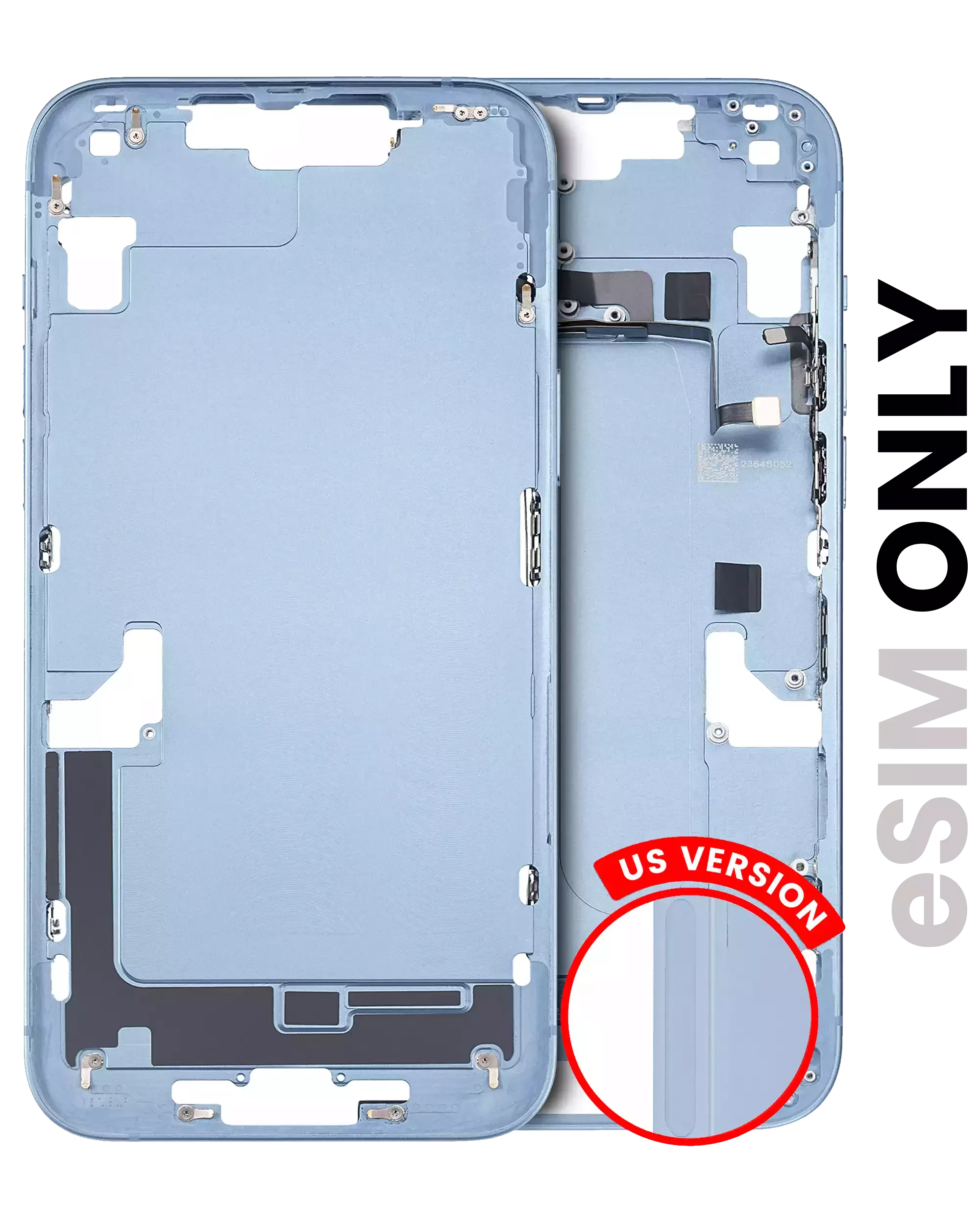 Mid-Frame Housing W/ Charging Port Flex & Small Parts For iPhone 14 Plus (US Version) (Pull) (Blue)