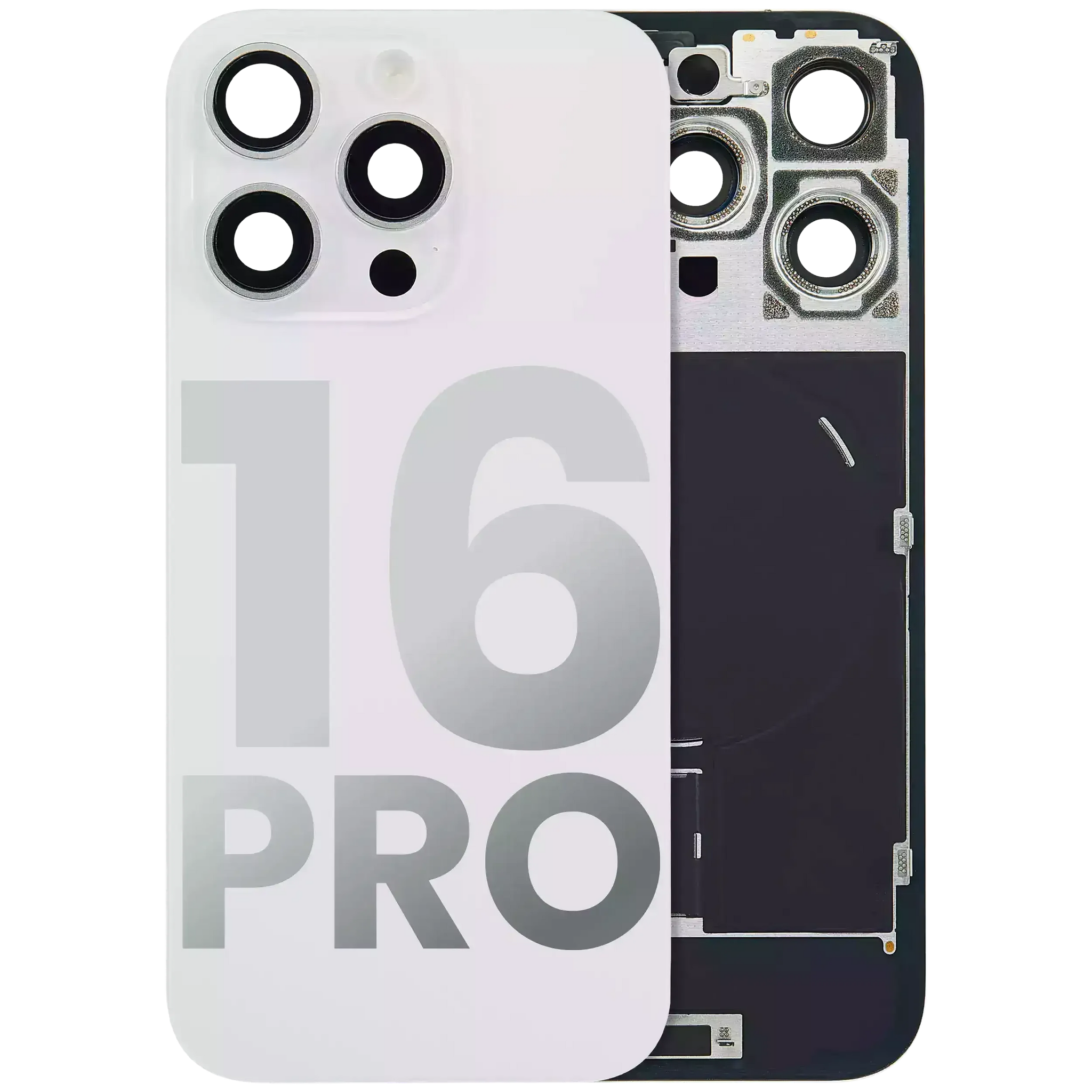 Back Glass w/ MagSafe Magnet & NFC & Flashlight Flex For iPhone 16 Pro (Pull) (White Titanium)