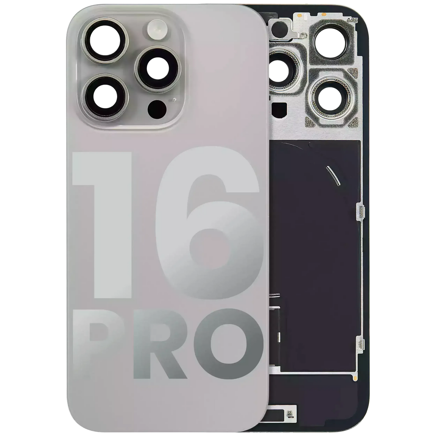 Back Glass w/ MagSafe Magnet & NFC & Flashlight Flex For iPhone 16 Pro (Pull) (Natural Titanium)