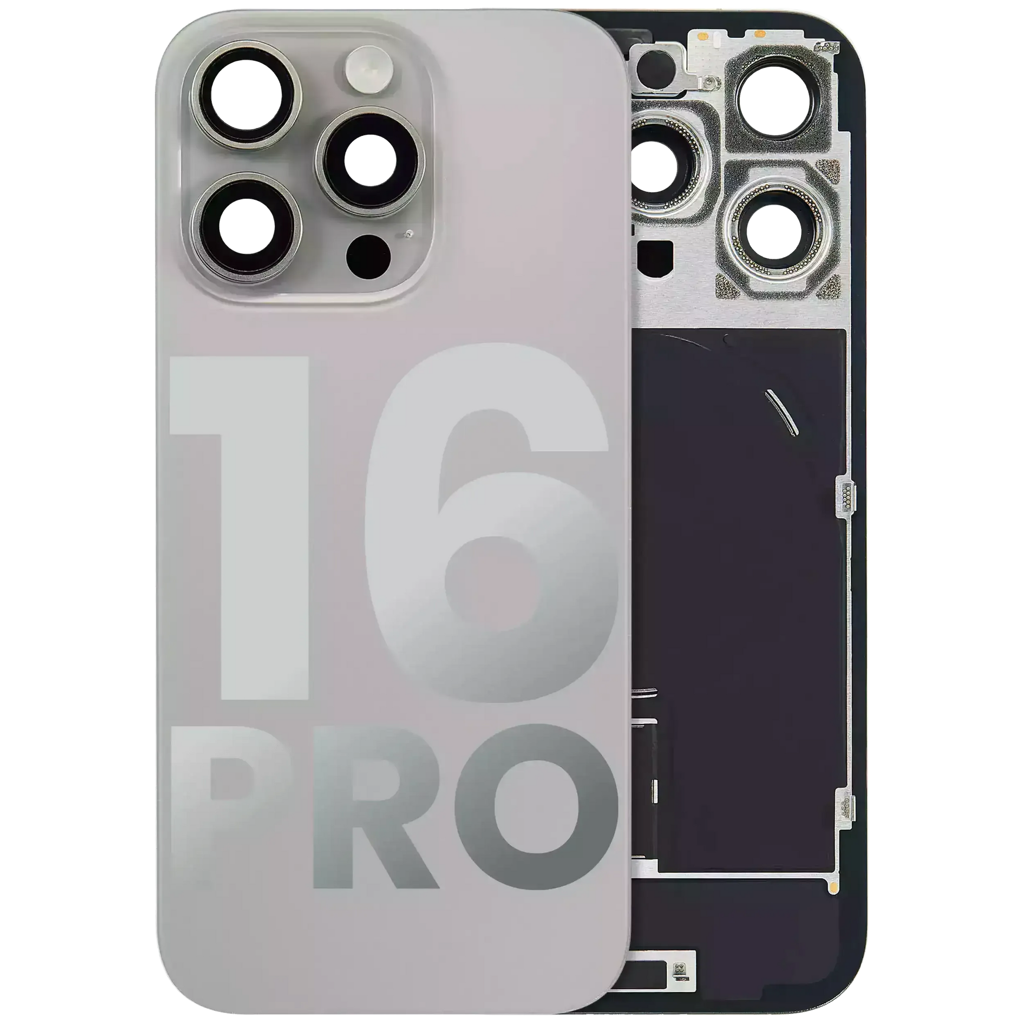 Back Glass w/ MagSafe Magnet & NFC & Flashlight Flex For iPhone 16 Pro (Pull) (Natural Titanium)