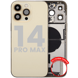 Back Housing W/ Charging Port Flex & Small Parts For iPhone 14 Pro Max (EU / Global Version) (Pull) (Gold)