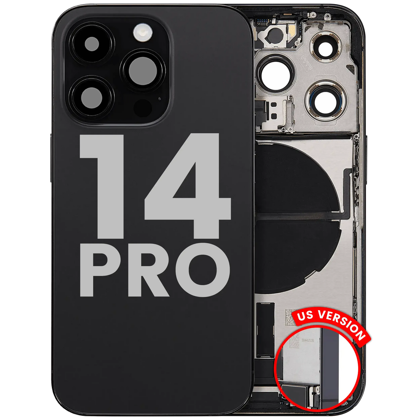 Back Housing W/ Charging Port Flex & Small Parts For iPhone 14 Pro (US Version) (Pull) (Space Black)