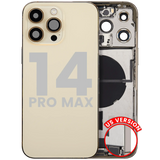 Back Housing W/ Charging Port Flex & Small Parts For iPhone 14 Pro Max (US Version) (Pull) (Gold)
