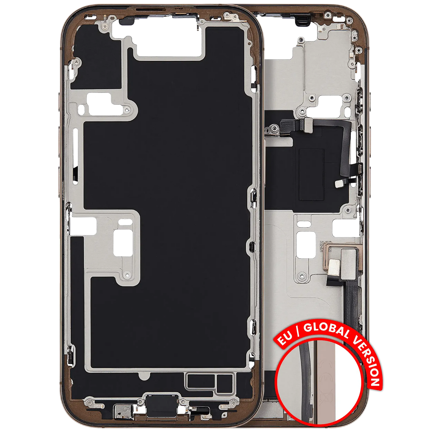 Mid-Frame Housing W/ Charging Port Flex & Small Parts For iPhone 16 Pro (EU / Global Version) (Pull) (Desert Titanium)