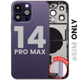 Back Housing W/ Charging Port Flex & Small Parts For iPhone 14 Pro Max (US Version) (Pull) (Deep Purple)
