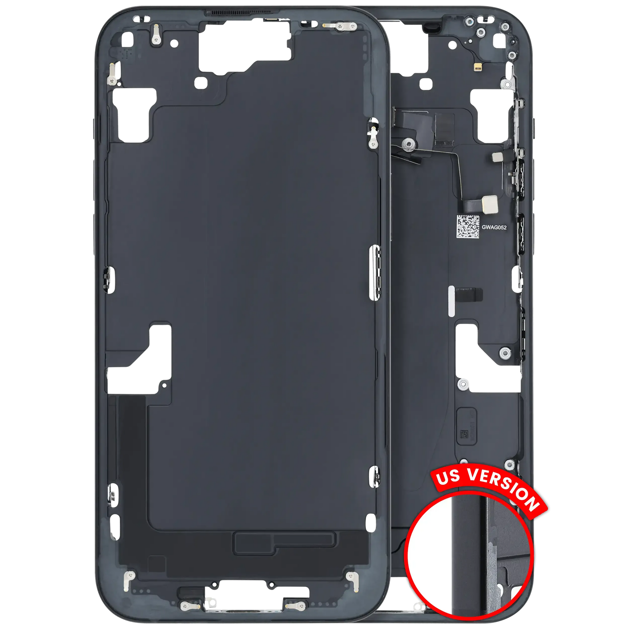 Mid-Frame Housing W/ Small Parts For iPhone 15 Plus (US Version) (Pull) (Black)