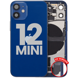 Back Housing W/ Charging Port Flex & Small Parts For iPhone 12 Mini (US Version) (Pull) (Blue)