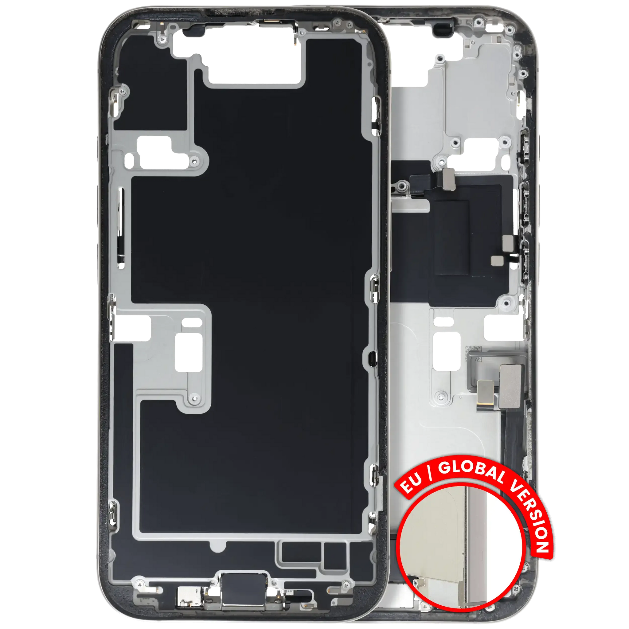 Mid-Frame Housing W/ Small Parts For iPhone 16 Pro (EU / Global Version) (Pull) (Natural Titanium)