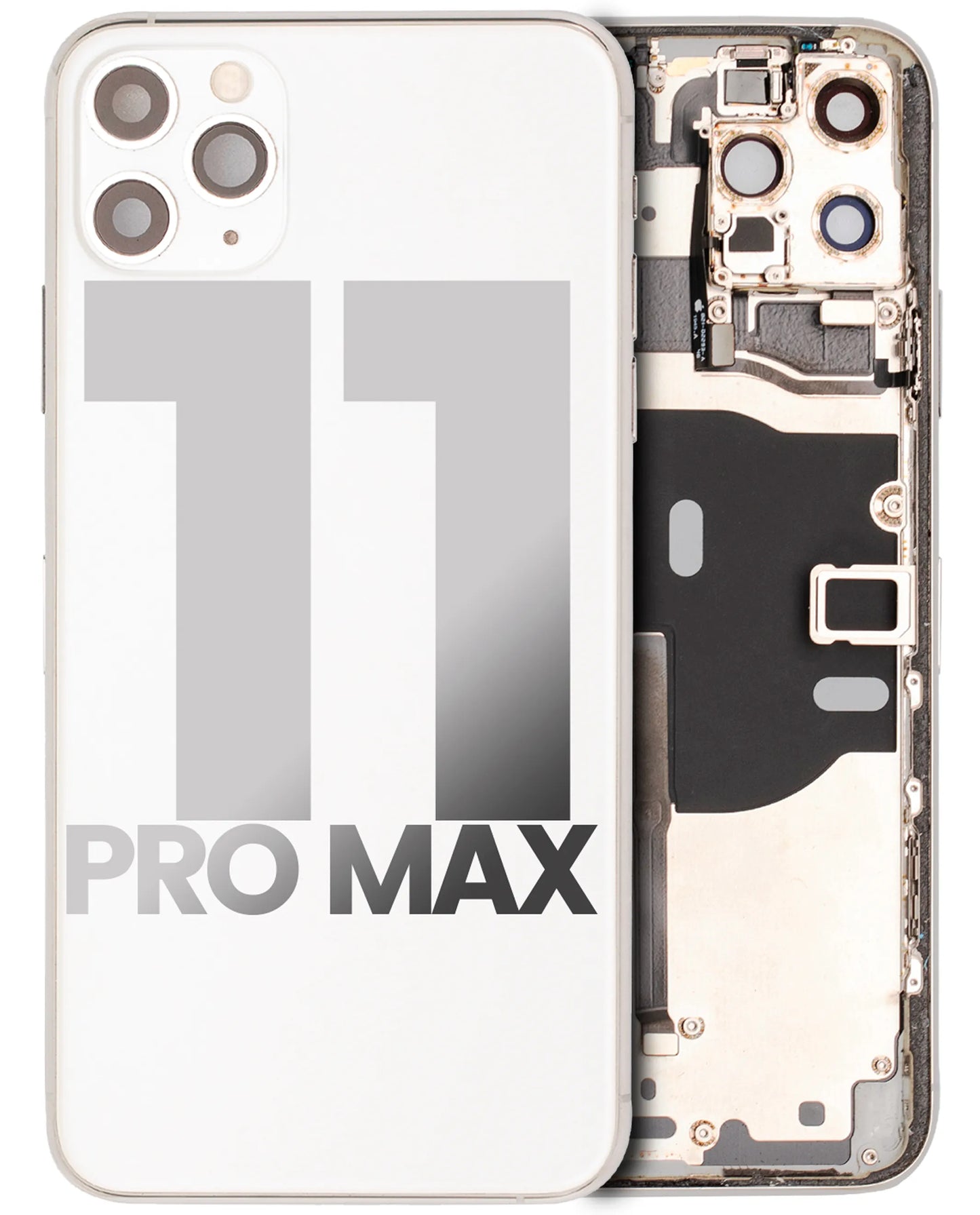Back Housing W/ Small Components Pre-Installed For iPhone 11 Pro Max (Pull) (Silver)