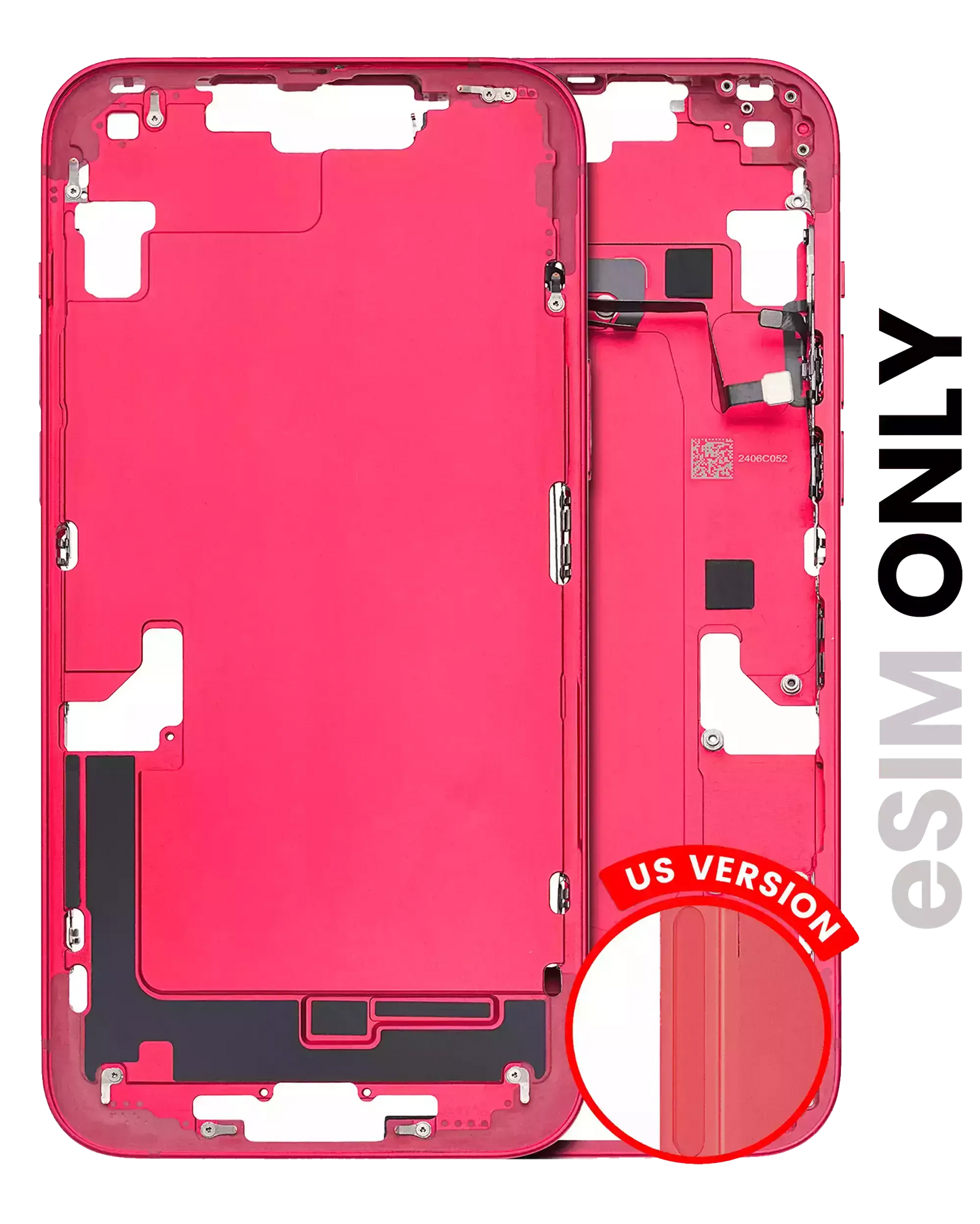 Mid-Frame Housing W/ Small Parts For iPhone 14 Plus (US Version) (Pull) (Red)
