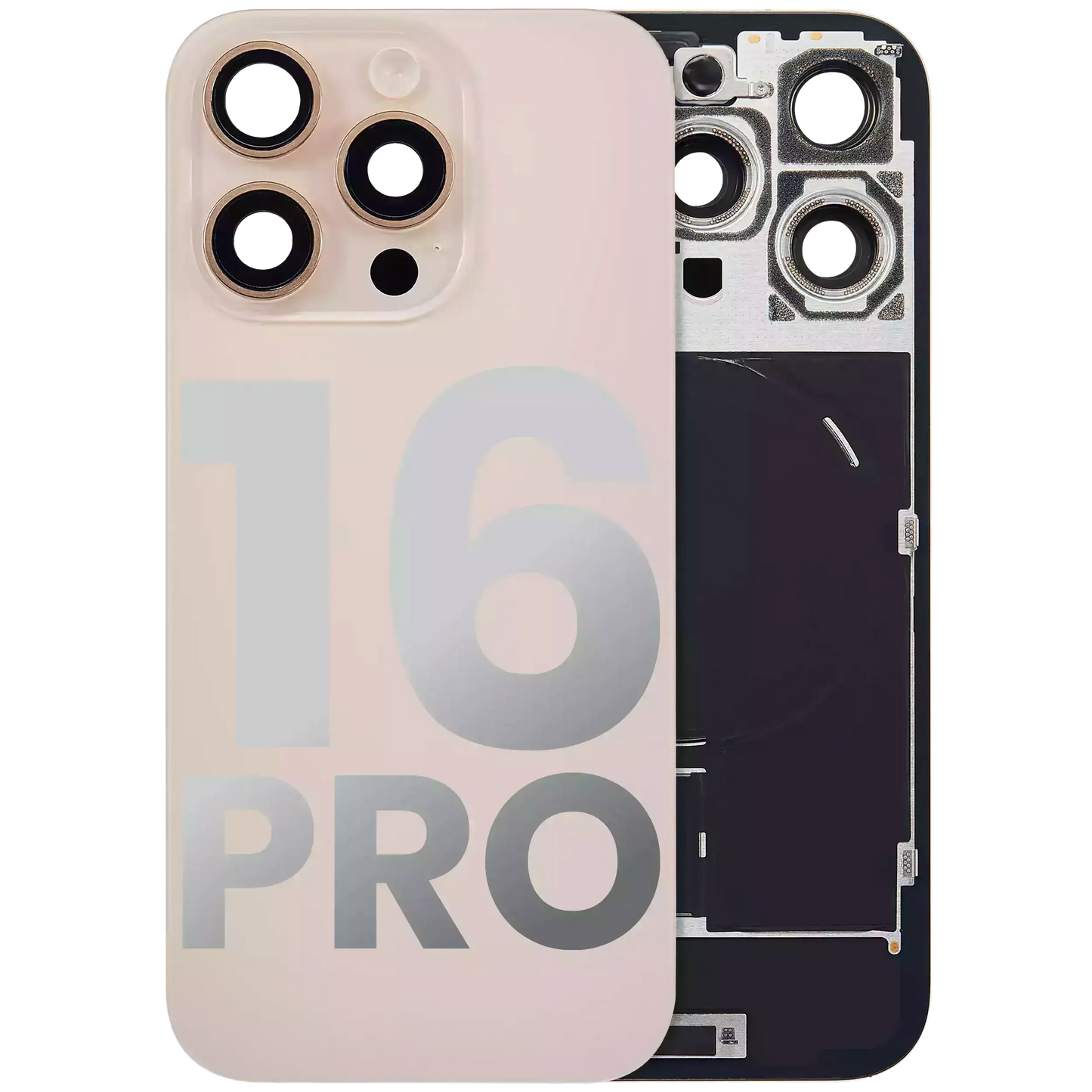 Back Glass w/ MagSafe Magnet & NFC & Flashlight Flex For iPhone 16 Pro (Pull) (Desert Titanium)