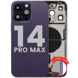 Back Housing W/ Charging Port Flex & Small Parts For iPhone 14 Pro Max (EU / Global Version) (Pull) (Deep Purple)