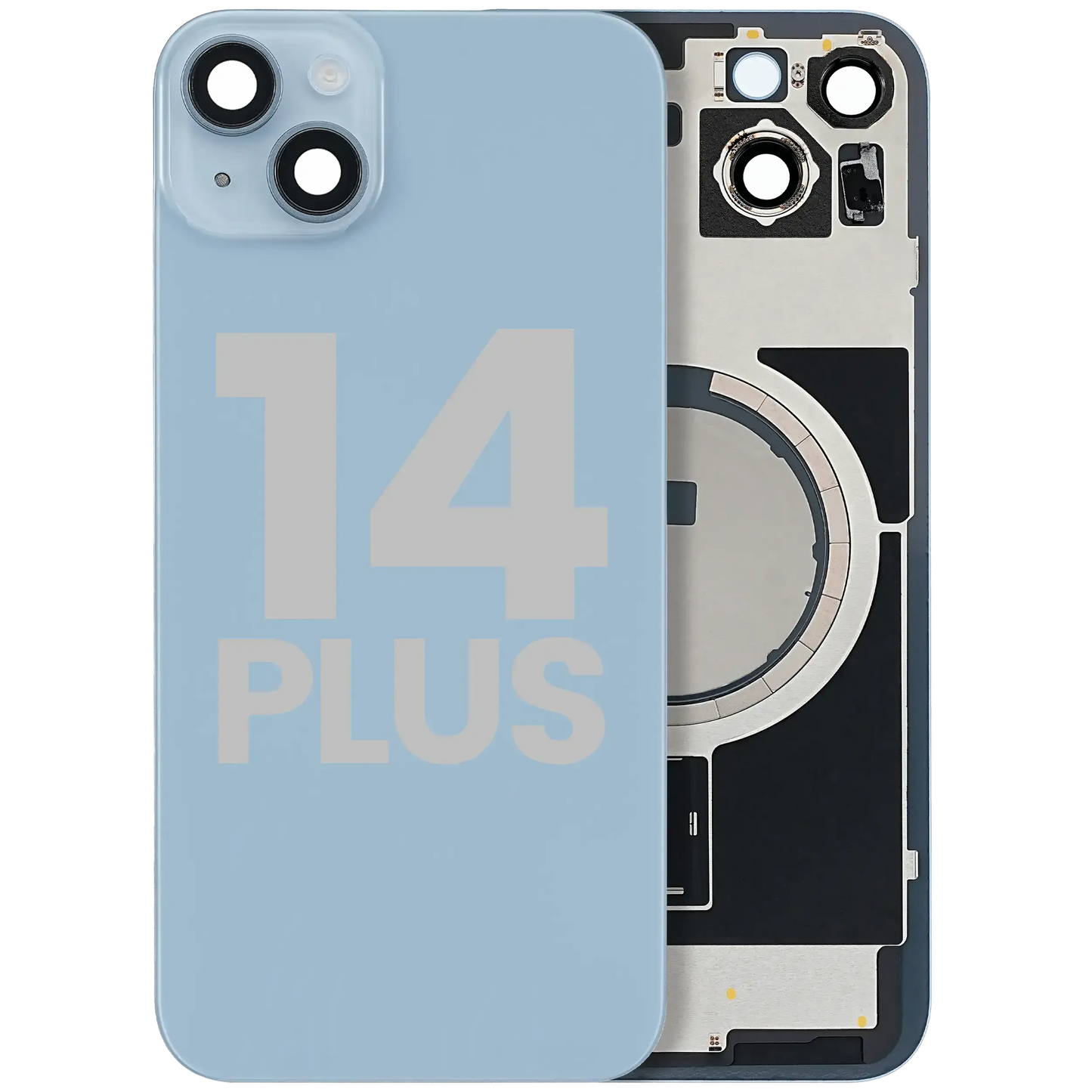Back Glass w/ MagSafe Magnet For iPhone 14 Plus (Used OEM Pull: Grade A) (Blue)