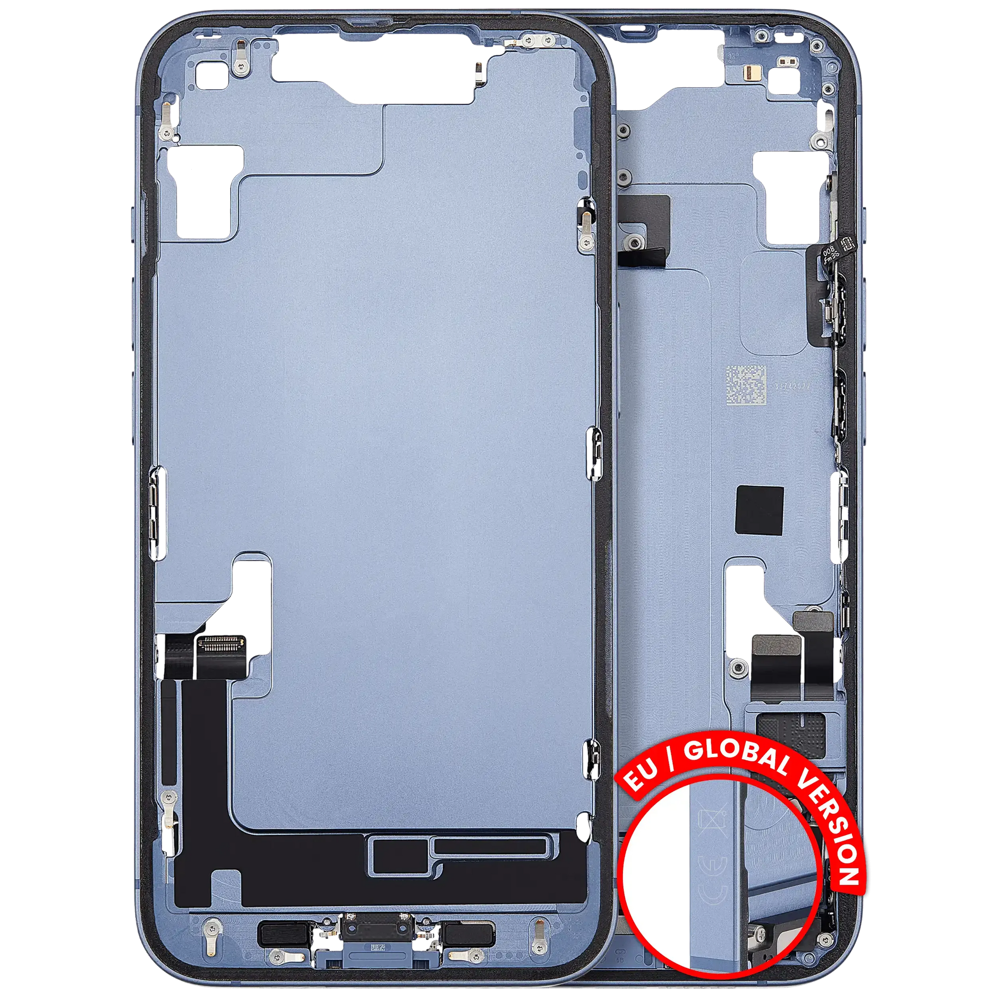 Mid-Frame Housing W/ Charging Port Flex & Small Parts For iPhone 14 (EU / Global Version) (Pull) (Blue)