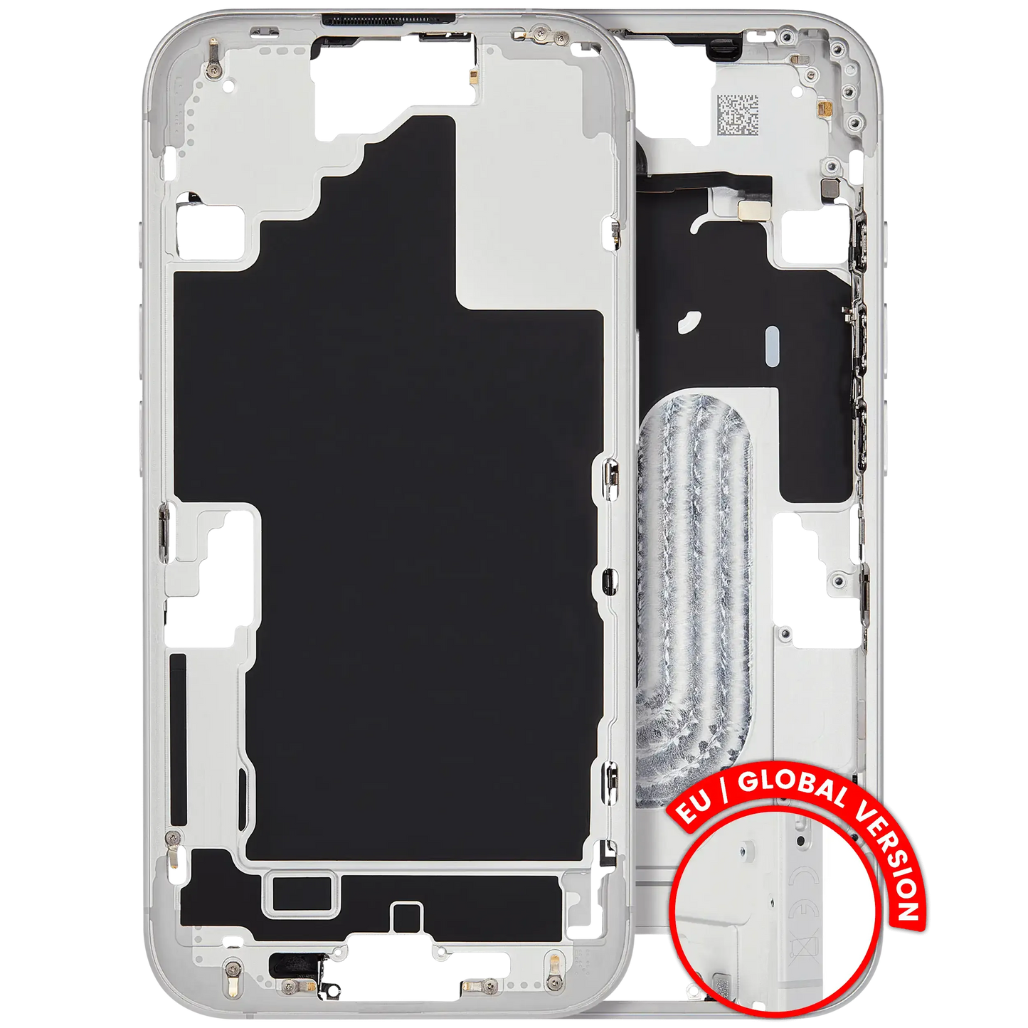 Mid-Frame Housing W/ Small Parts For iPhone 16 (EU / Global Version) (Pull) (White)