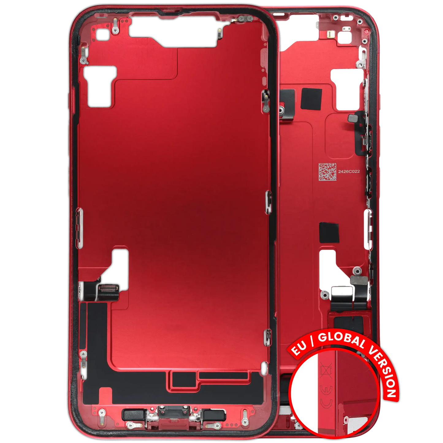 Mid-Frame Housing W/ Charging Port Flex & Small Parts For iPhone 14 (EU / Global Version) (Pull) (Red)