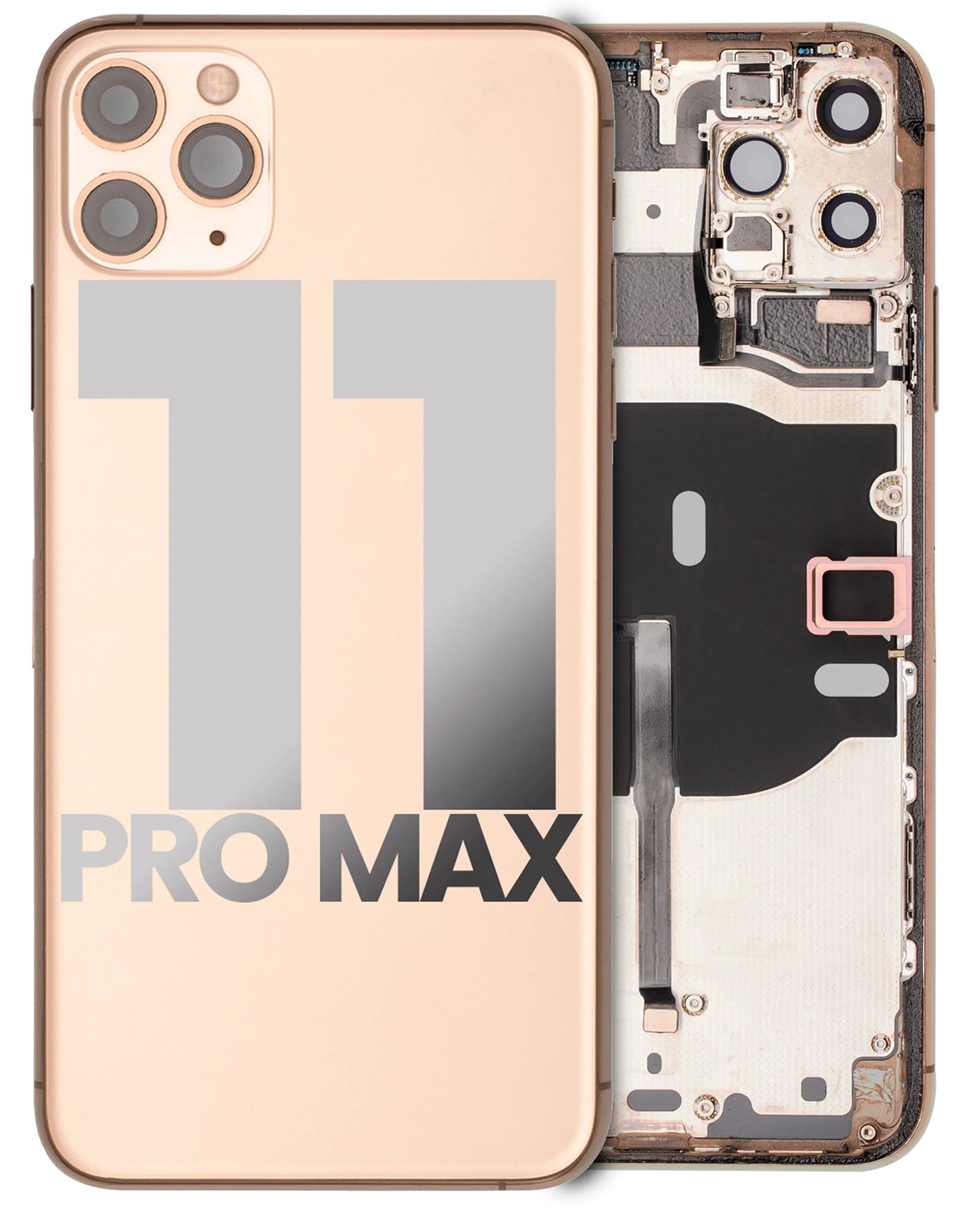 Back Housing W/ Small Components Pre-Installed For iPhone 11 Pro Max (Pull) (Gold)