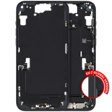 Mid-Frame Housing W/ Charging Port Flex & Small Parts For iPhone 15 Plus (EU / Global Version) (Pull) (Black)