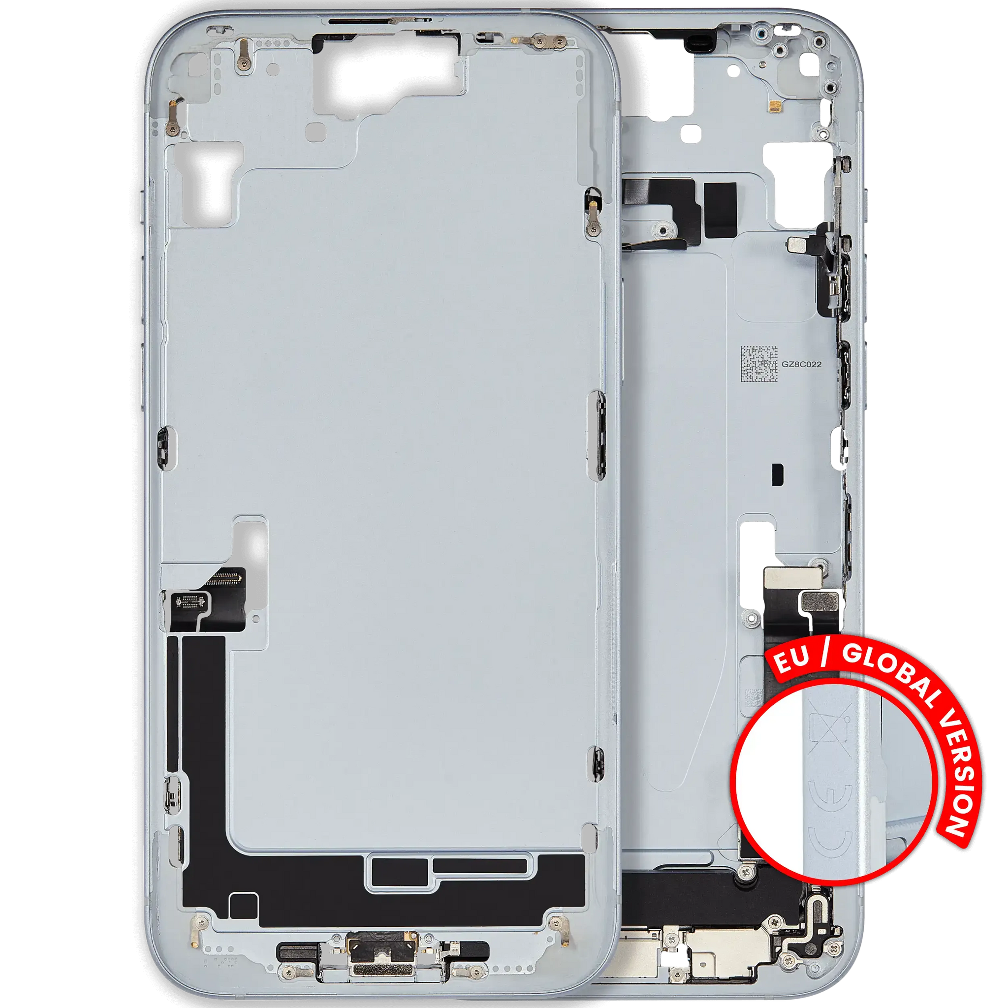 Mid-Frame Housing W/ Charging Port Flex & Small Parts For iPhone 15 Plus (EU / Global Version) (Pull) (Blue)