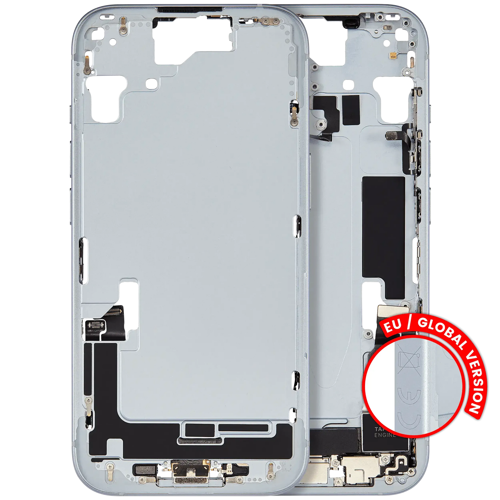 Mid-Frame Housing W/ Charging Port Flex & Small Parts For iPhone 15 (EU / Global Version) (Pull) (Blue)