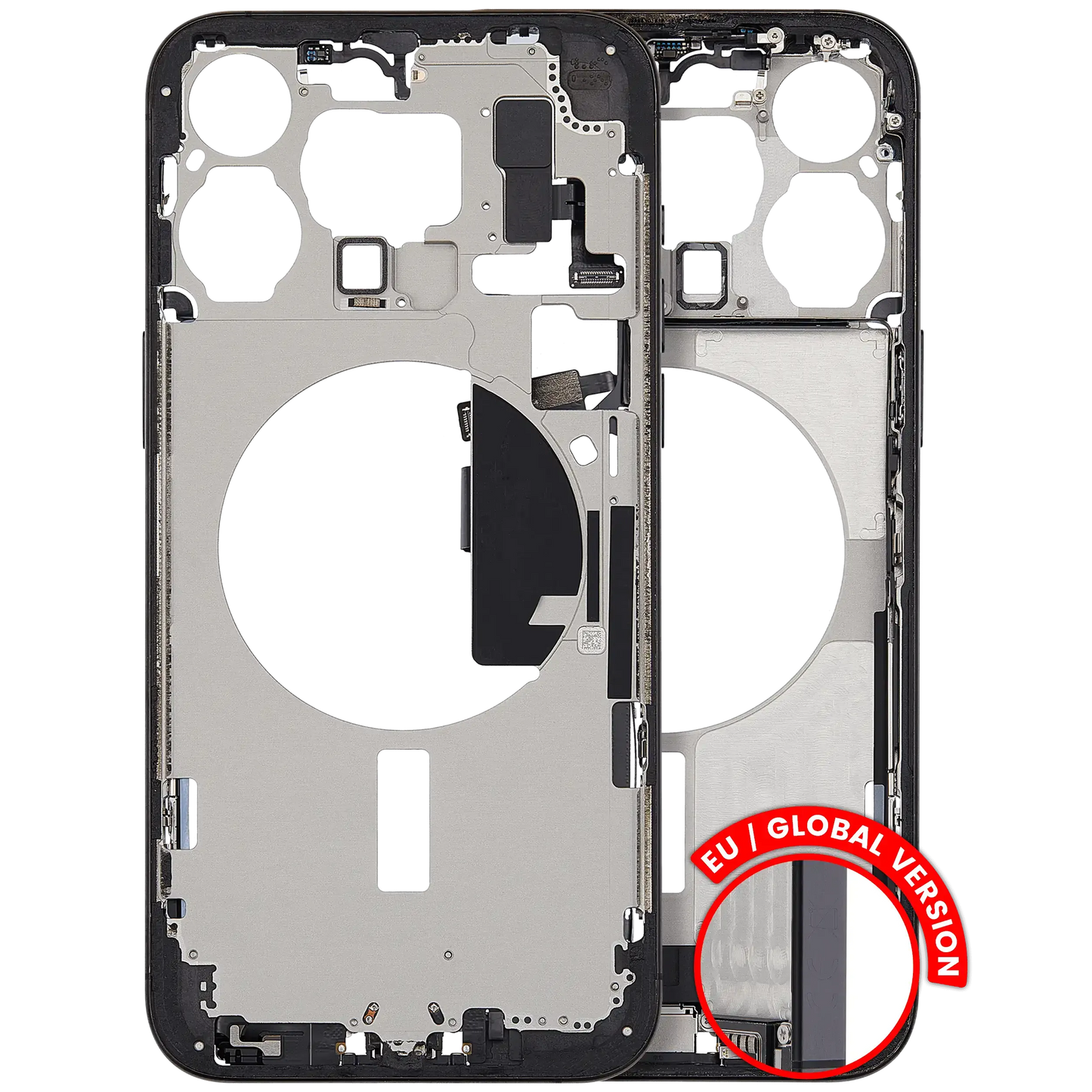 Mid-Frame Housing W/ Charging Port Flex & Small Parts For iPhone 15 Pro Max (EU / Global Version) (Pull) (Black Titanium)