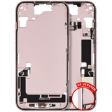 Mid-Frame Housing W/ Charging Port Flex & Small Parts For iPhone 15 (US Version) (Pull) (Pink)