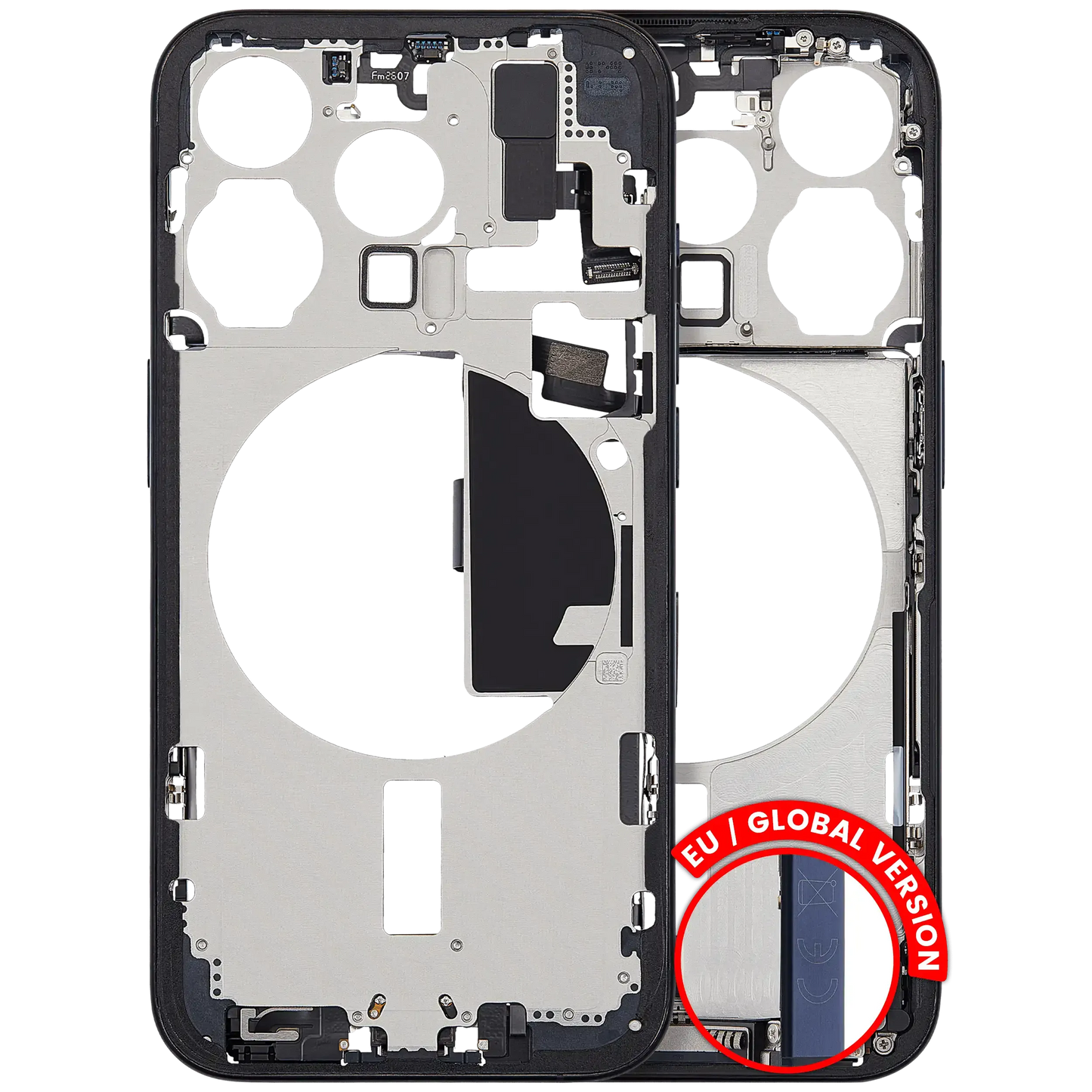 Mid-Frame Housing W/ Charging Port Flex & Small Parts For iPhone 15 Pro (EU / Global Version) (Pull) (Blue Titanium)