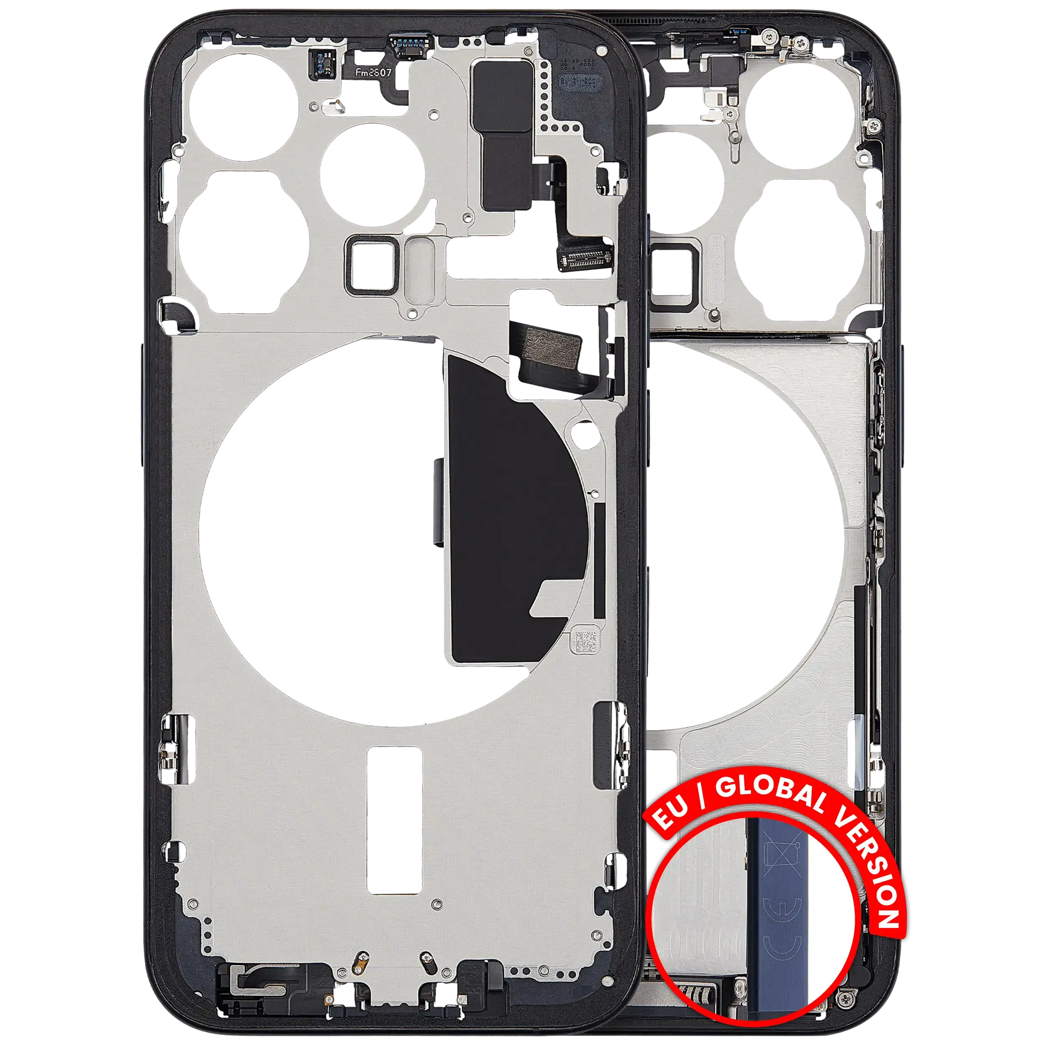 Mid-Frame Housing W/ Charging Port Flex & Small Parts For iPhone 15 Pro (EU / Global Version) (Pull) (Blue Titanium)