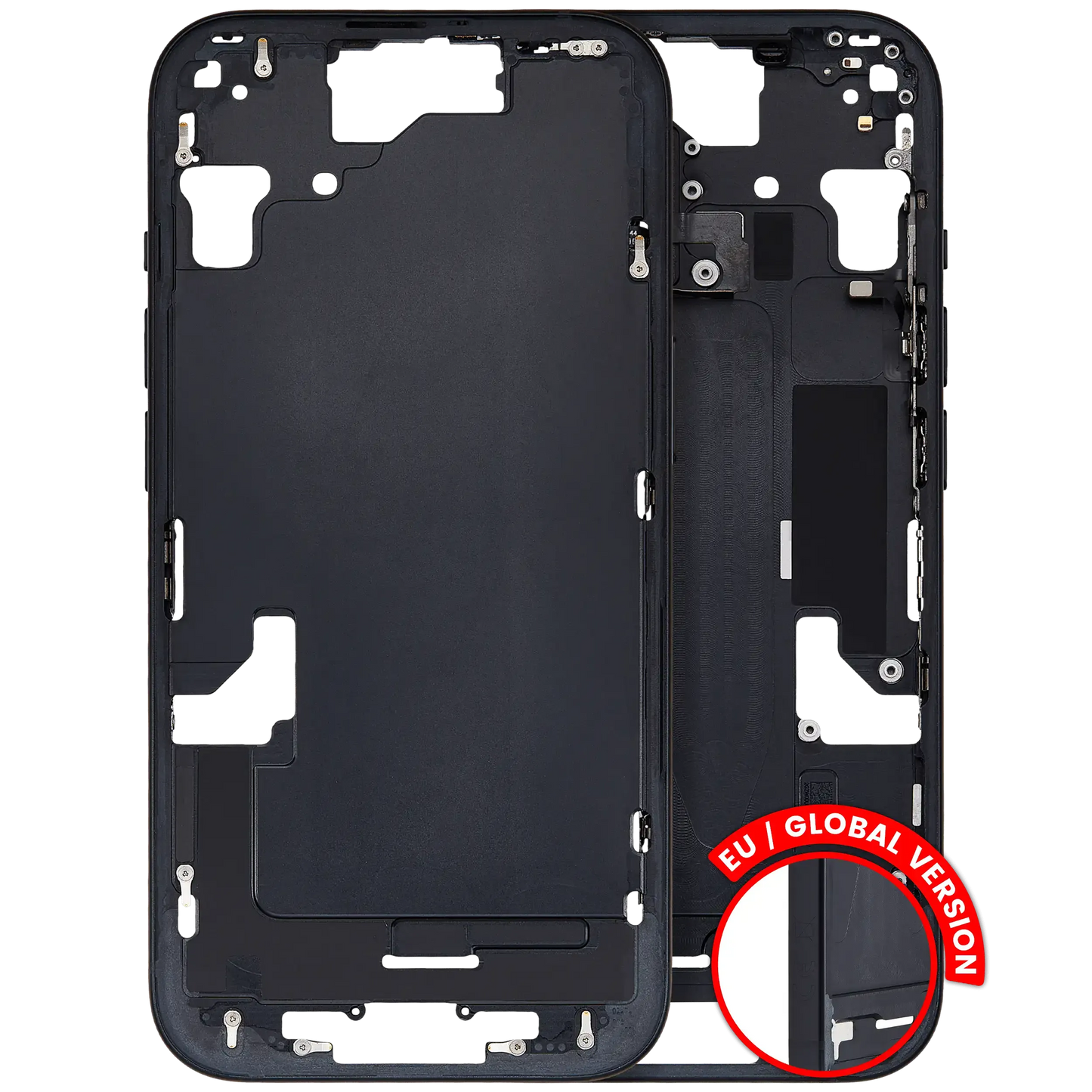 Mid-Frame Housing W/ Small Parts For iPhone 15 (EU / Global Version) (Pull) (Black)