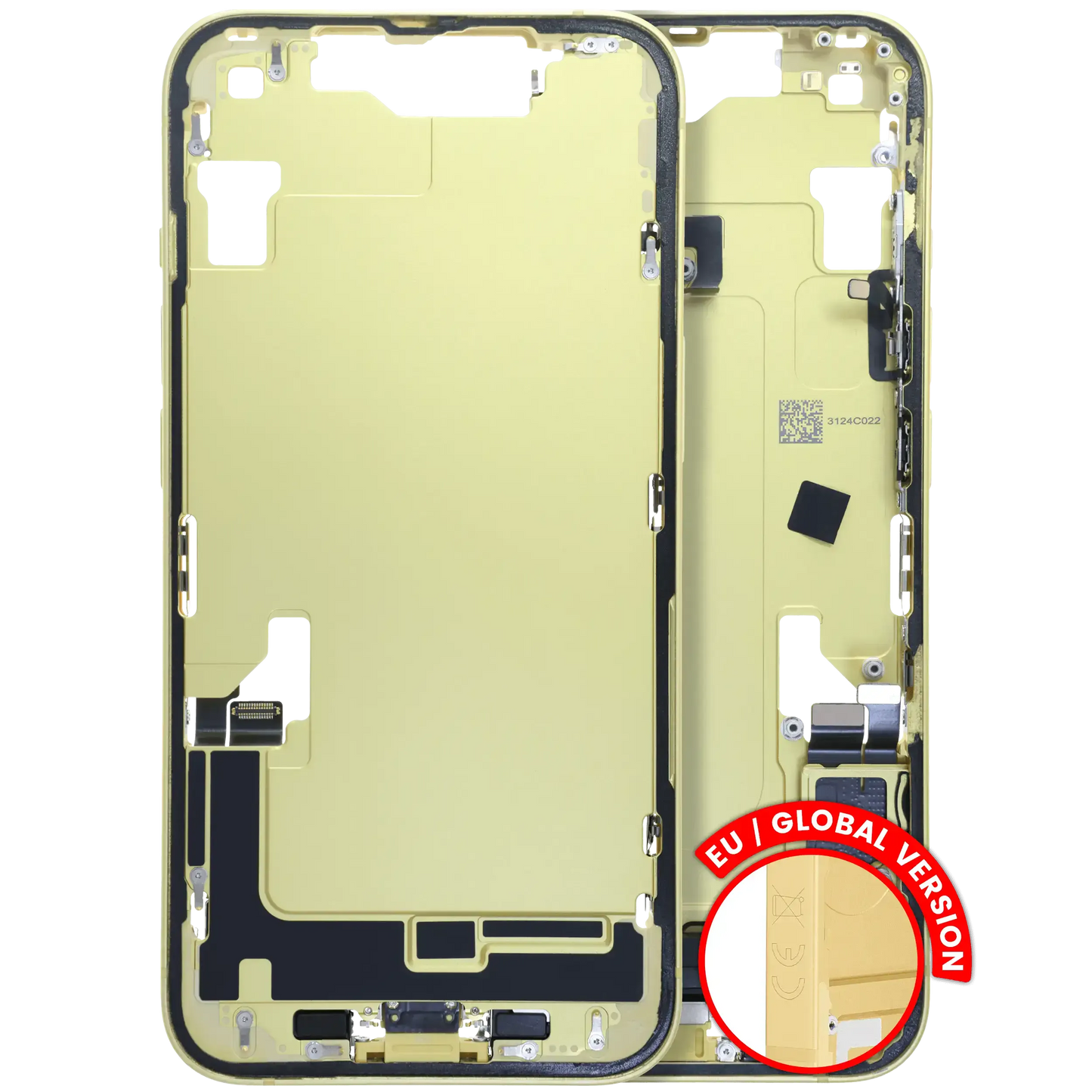 Mid-Frame Housing W/ Charging Port Flex & Small Parts For iPhone 14 (EU / Global Version) (Pull) (Yellow)