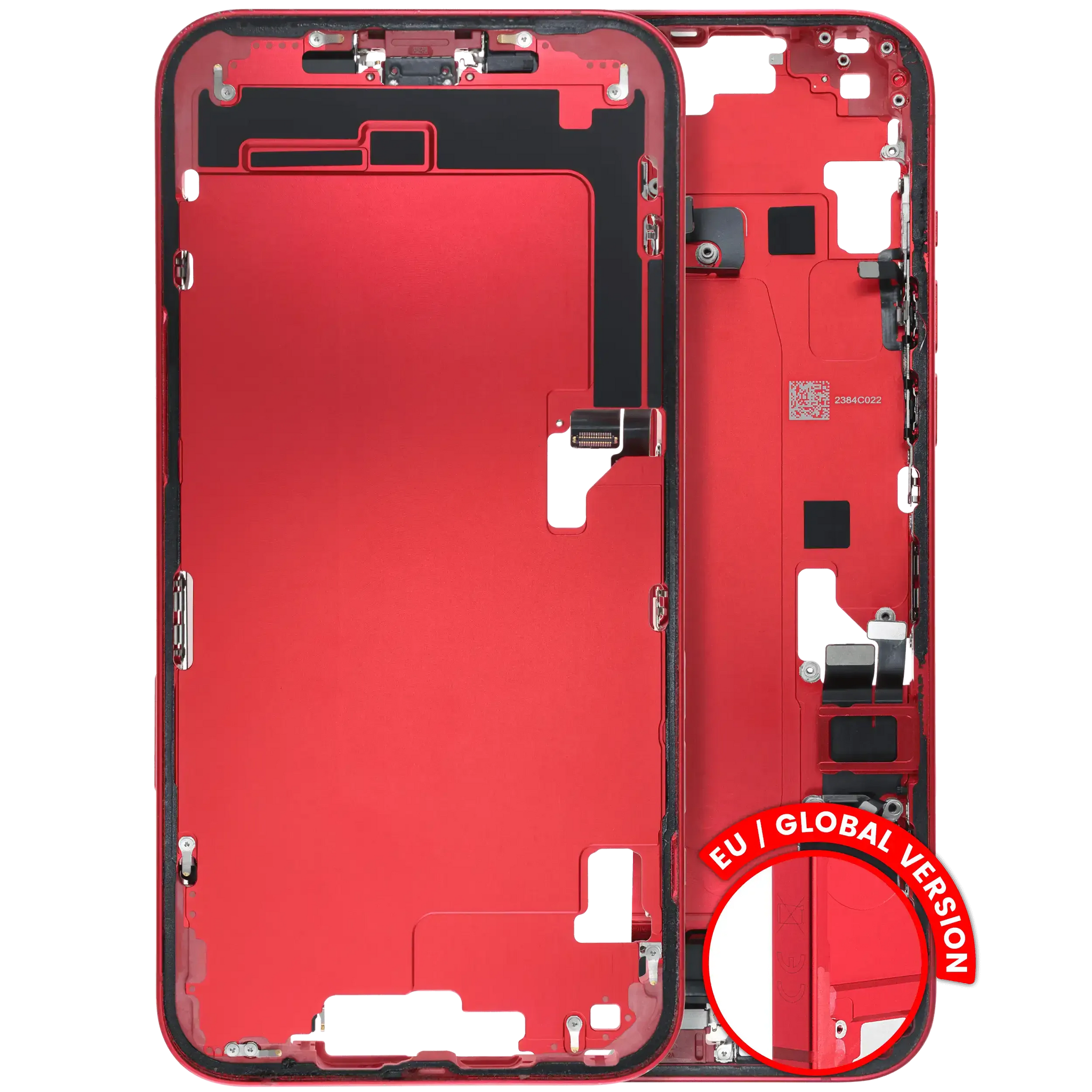 Mid-Frame Housing W/ Charging Port Flex & Small Parts For iPhone 14 Plus (EU / Global Version) (Pull)  (Red)