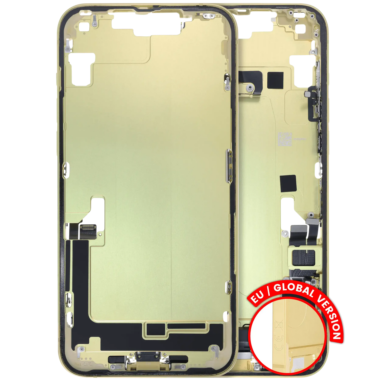 Mid-Frame Housing W/ Charging Port Flex & Small Parts For iPhone 14 Plus (EU / Global Version) (Pull) (Yellow)