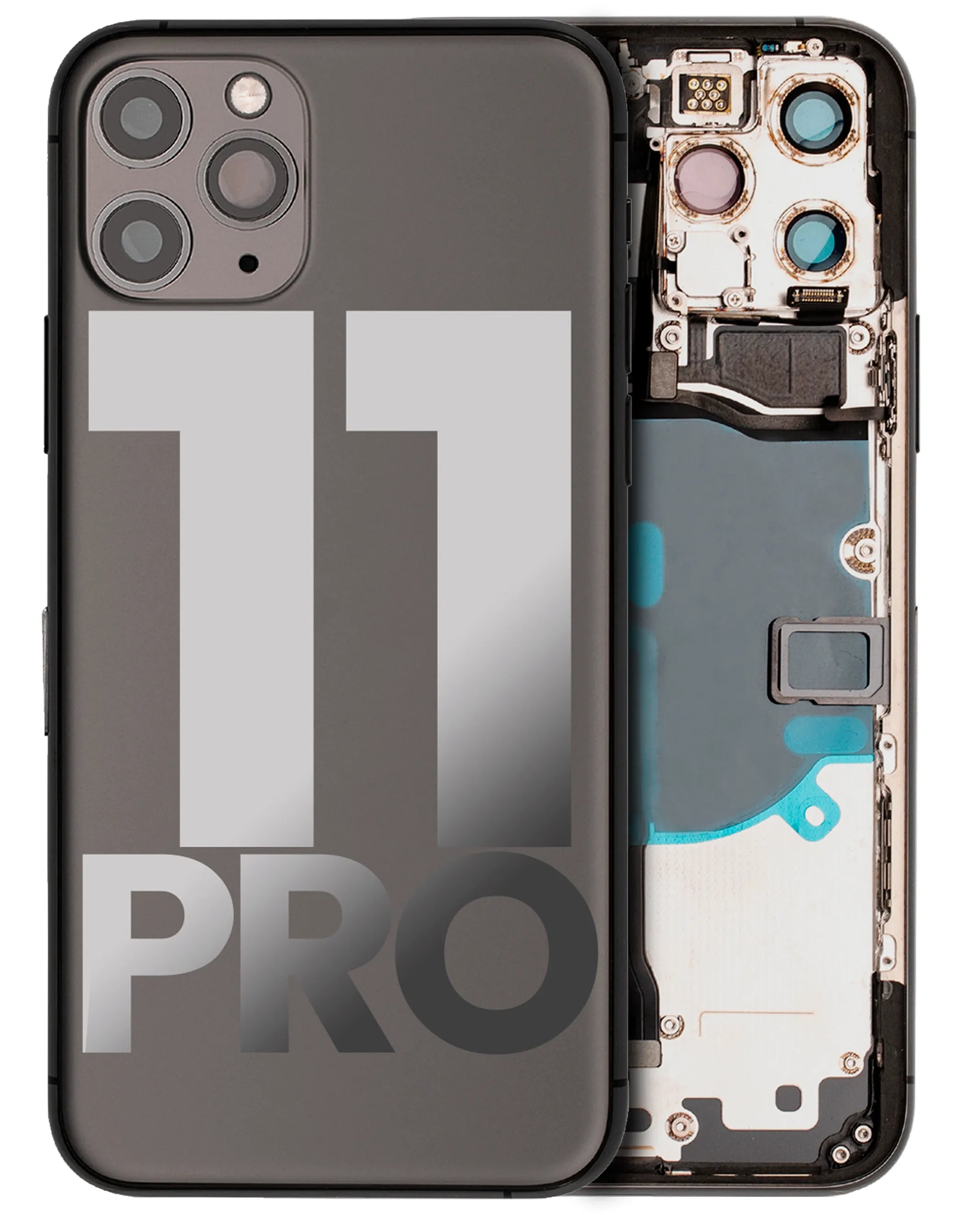 Back Housing W/ Small Components Pre-Installed For iPhone 11 Pro (Pull) (Matte Space Gray)